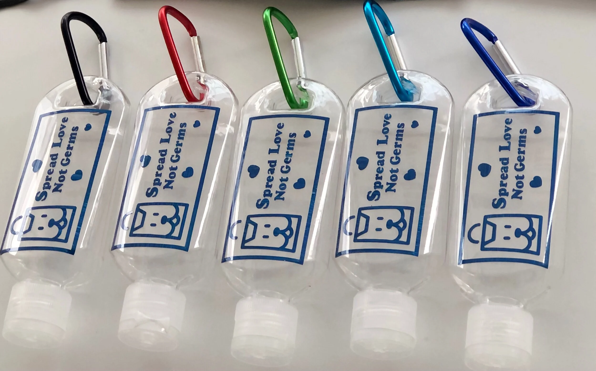 Clear, leakproof, empty, refillable hand sanitiser bottle, 50ml