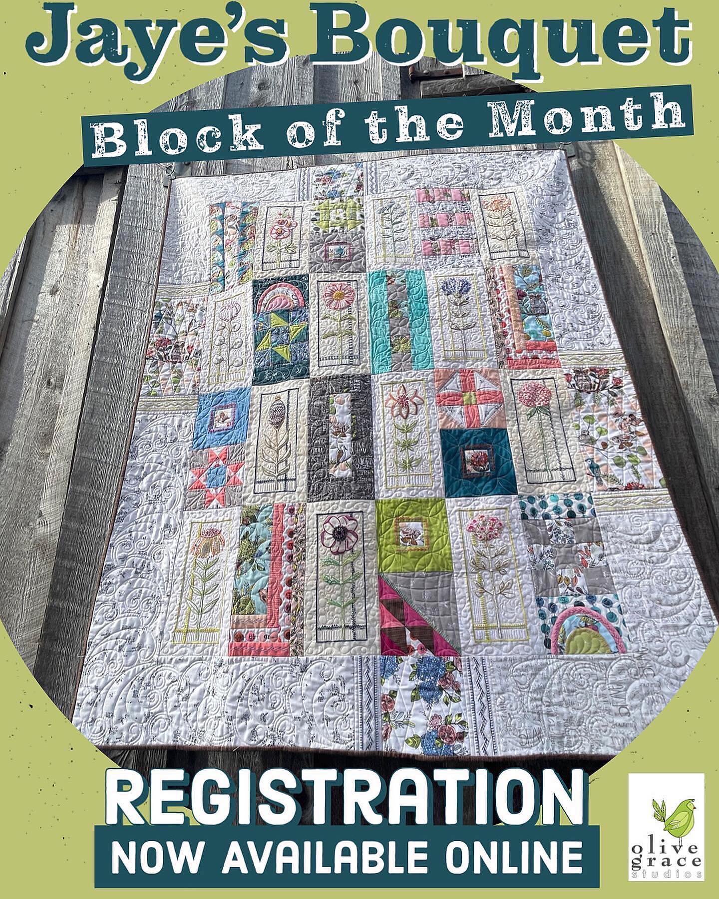 You can now sign up on my website to participate in my 2023 block of the month JAYE&rsquo;S BOUQUET that I designed that coordinates with my fabric collection #jayebird by @windhamfabrics. Please note we will not be starting until March 2023. If you 