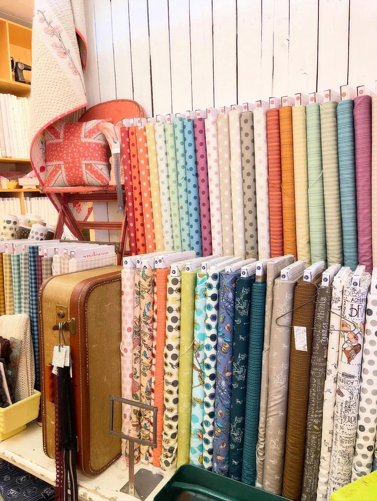 Breathing new life into this small but mighty shop! Loving the fresh fabrics that have arrived, and can't wait for you to see them. Hopefully, they'll draw you in to visit us! Unpacking, cleaning, and organizing are my next tasks... taking it one thi
