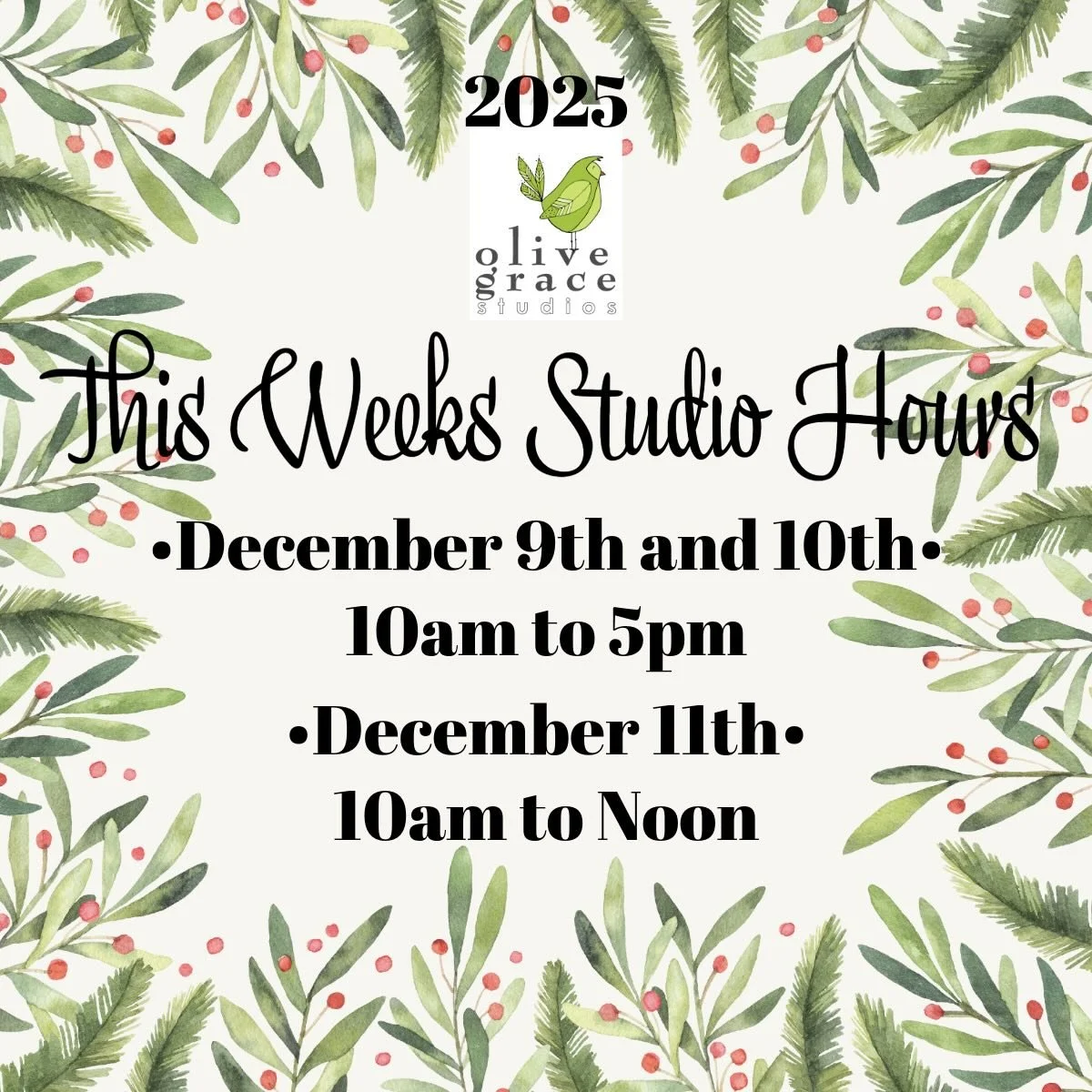 Holiday mode activated... which means I'm running on coffee jitters. Shop hours: this week (Thursday is short &amp; sweet, 2 hours only!). I still have necklaces available. If you've reached out &amp; I haven't responded... send me a message again so