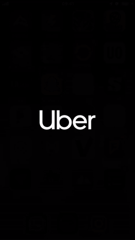 Uber kept it simple, but with a very nice animation to immerse you in the app experience