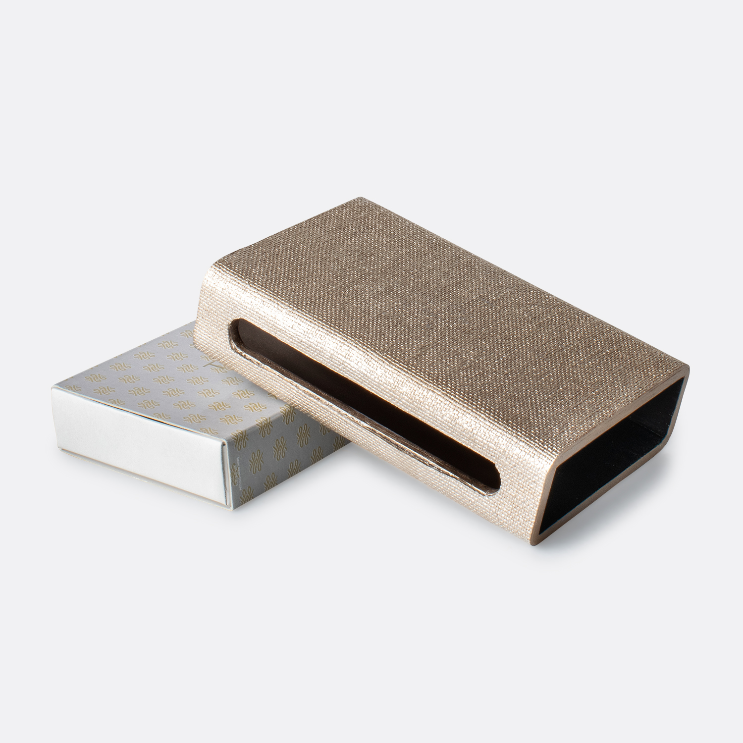 Thucassi-Matchbox_WarmSilverFauxLinen2.jpg