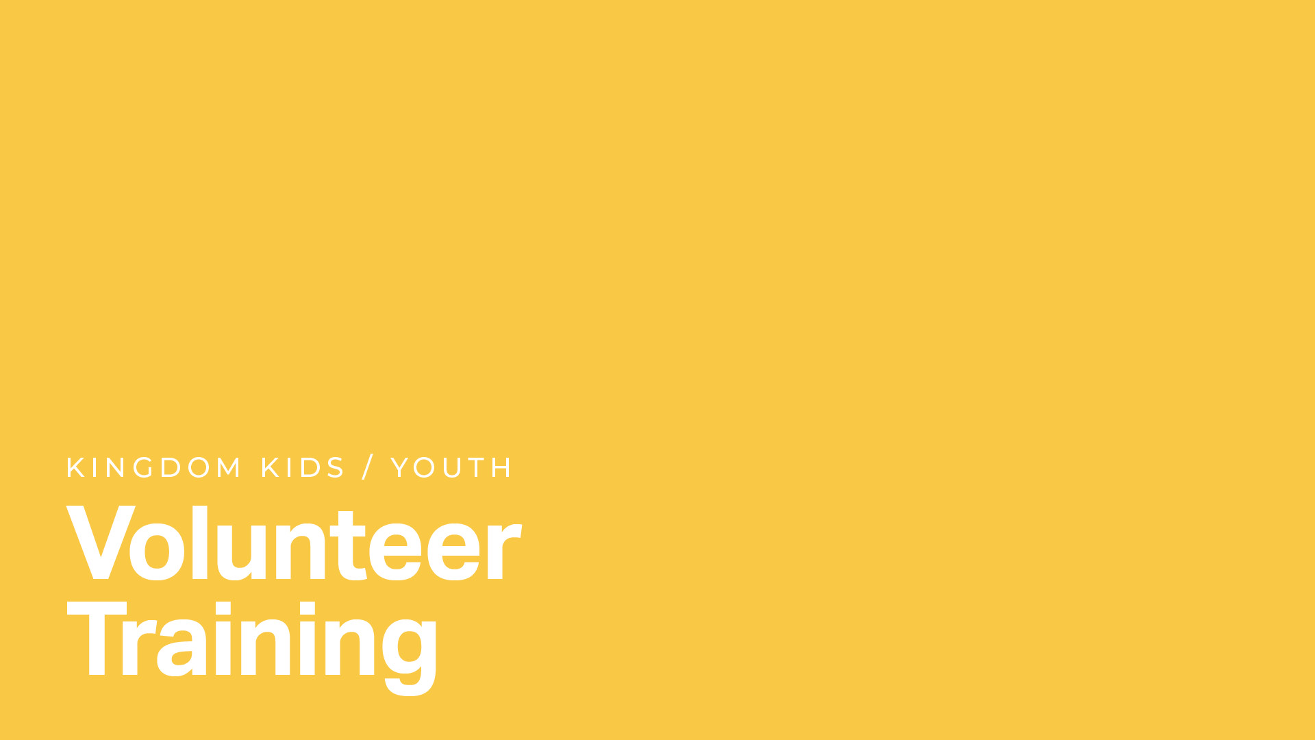 Volunteer Training