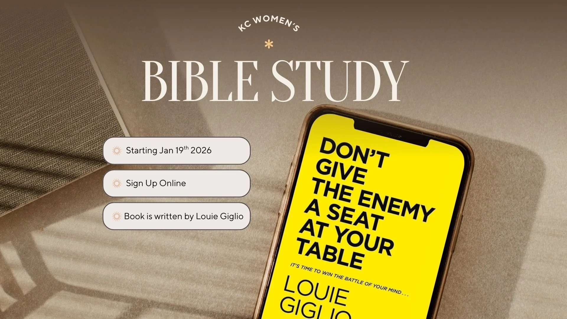 Kingdom City Women's Bible Study - Don’t Give the Enemy a Seat at Your Table