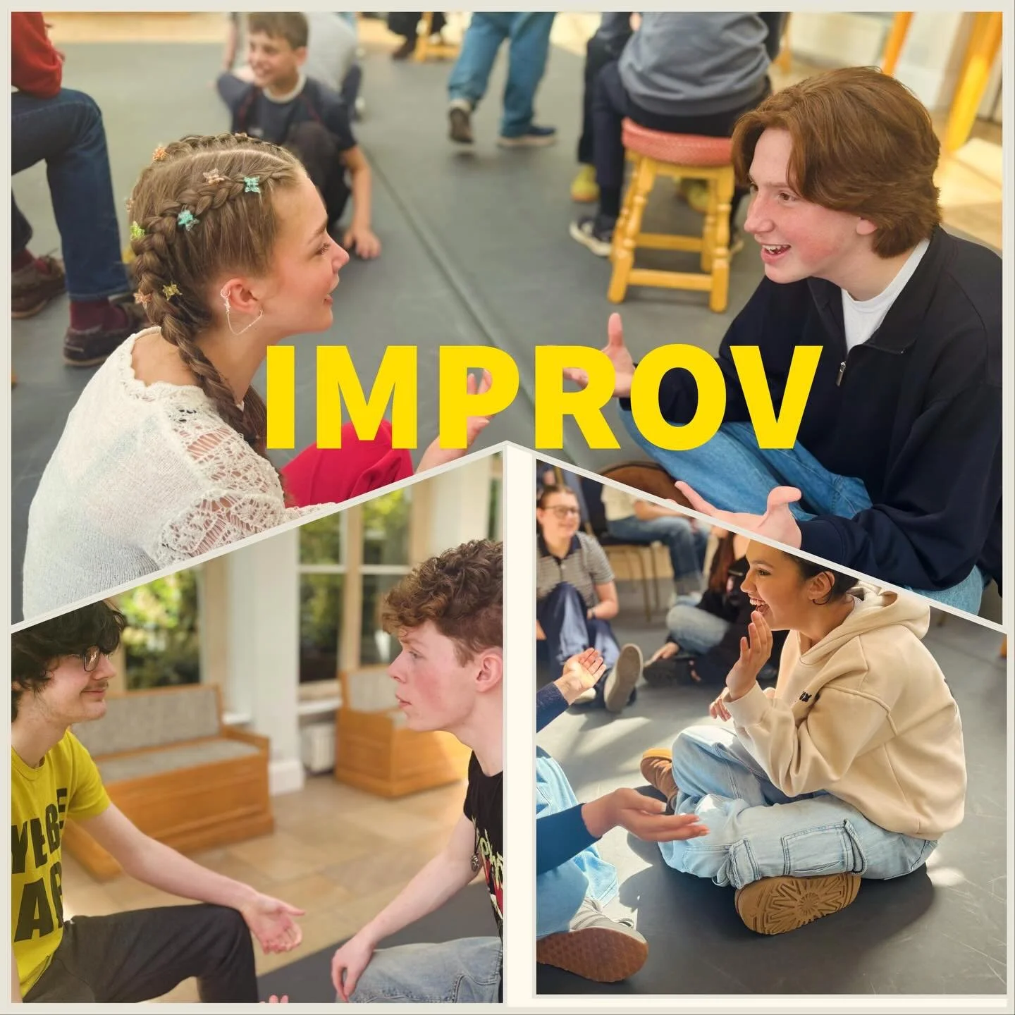 We had a brilliant workshop yesterday hosted by the fantastic  Totally Improvised Company!!! There was much laughter and silliness all round and we picked up  lots of brilliant helpful tips along the way! 
Well done everyone for throwing yourselves i