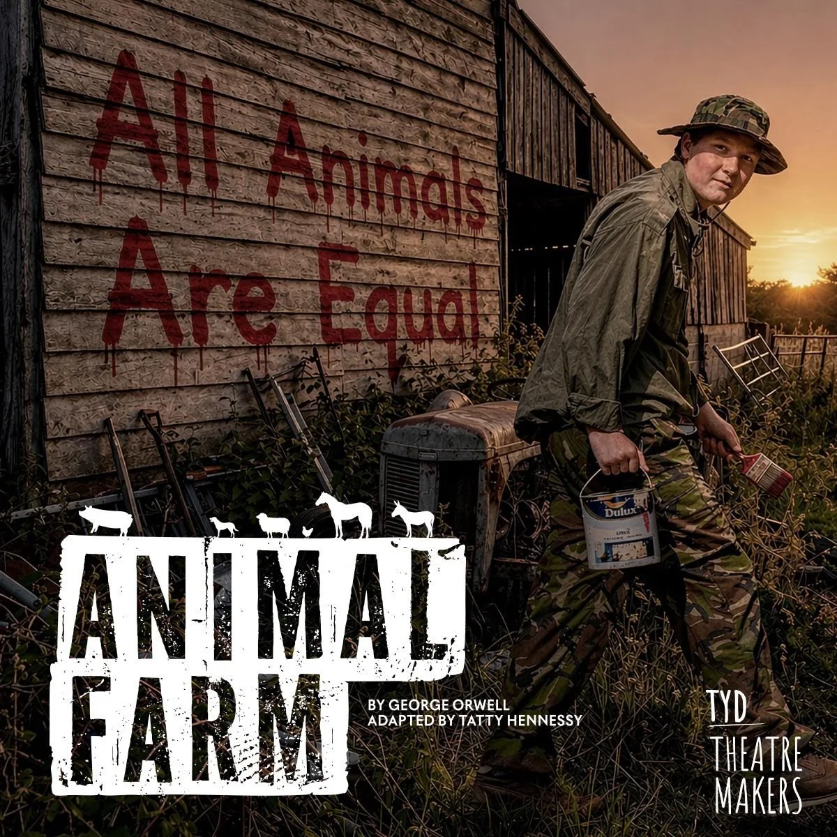 Control, deception, distortion of language, . . .Animal Farm written in 1943 but its themes very much alive in 2026!
If you want to watch live dynamic exciting theatre that resonates  with modern audiences, join us this July @tolethorpessc 
TICKETS ➡