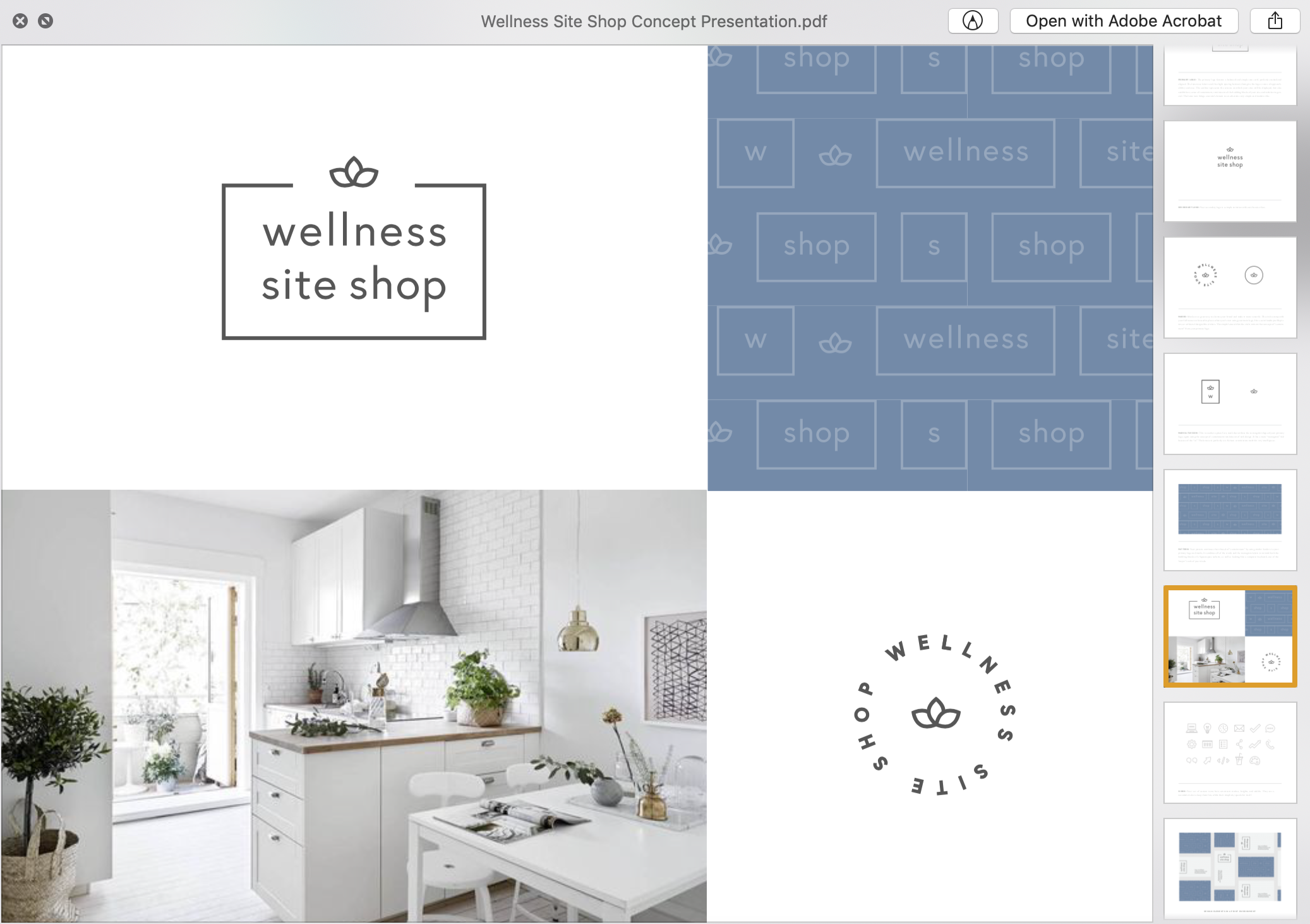 I use PDF files most often for sharing concept presentations with my clients, as they’re easily emailed and support multiple paged documents easily.