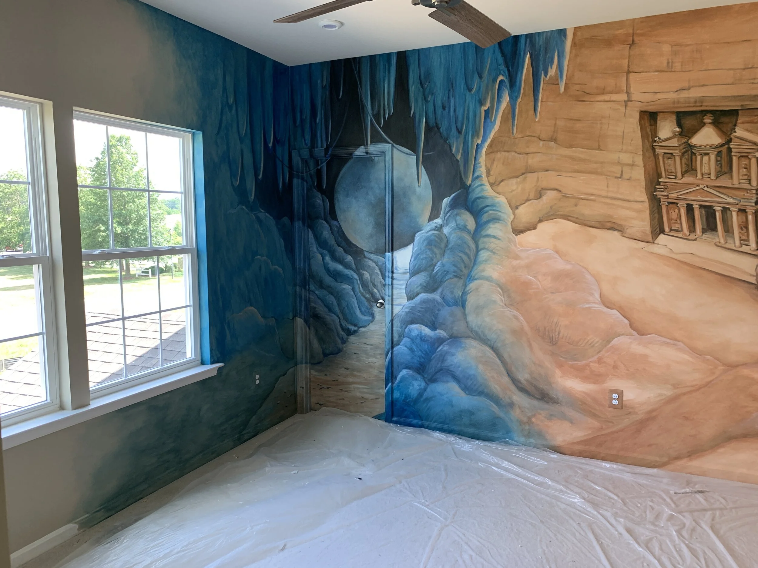 Indiana Jones themed bedroom for a model home.