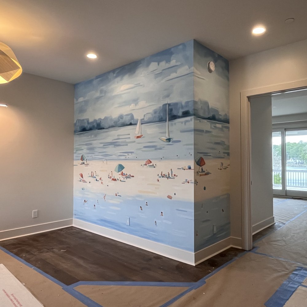 Beach mural for Christie Leu Interiors