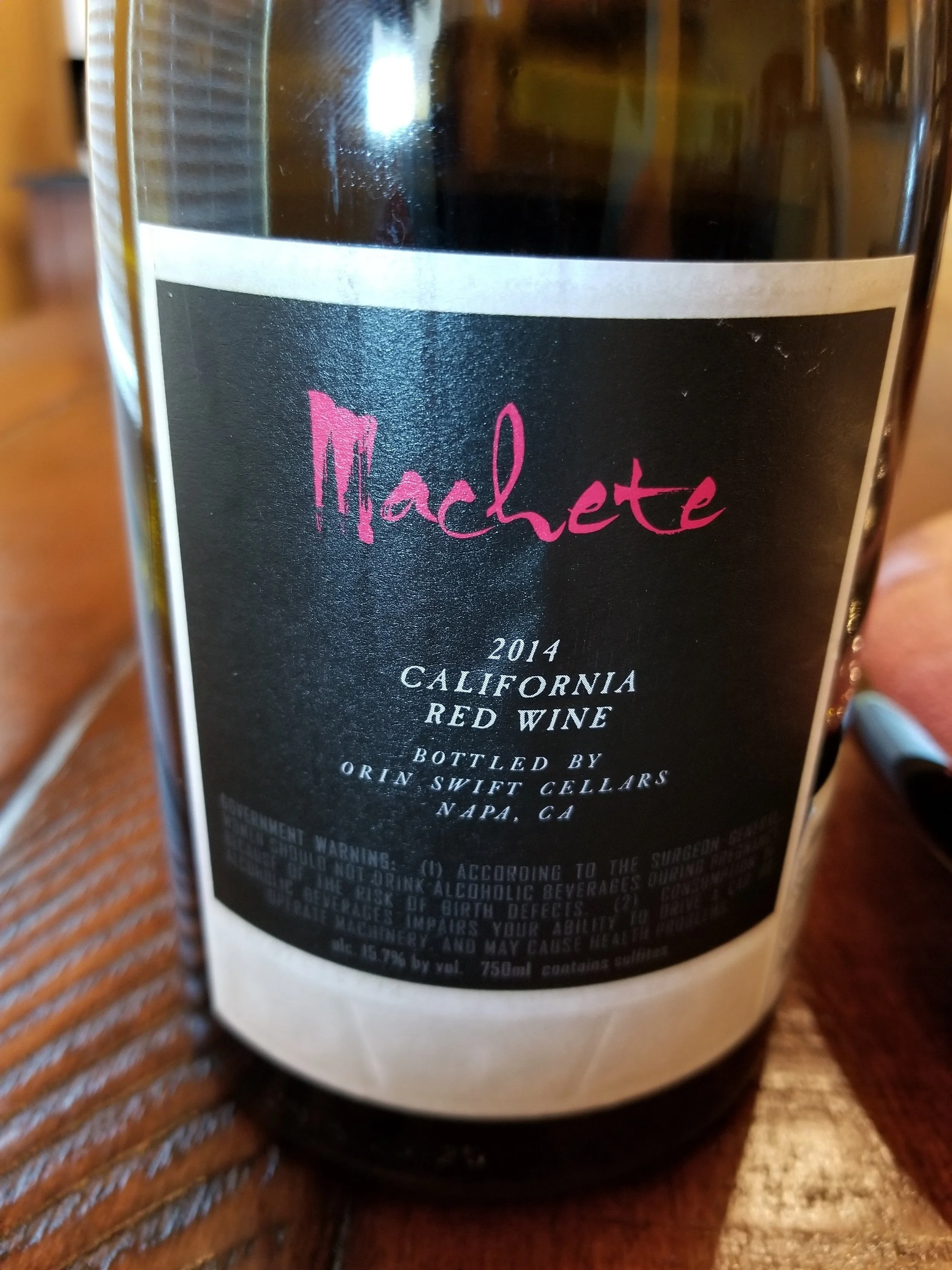 2014 Orin Swift Machete Red Blend Review