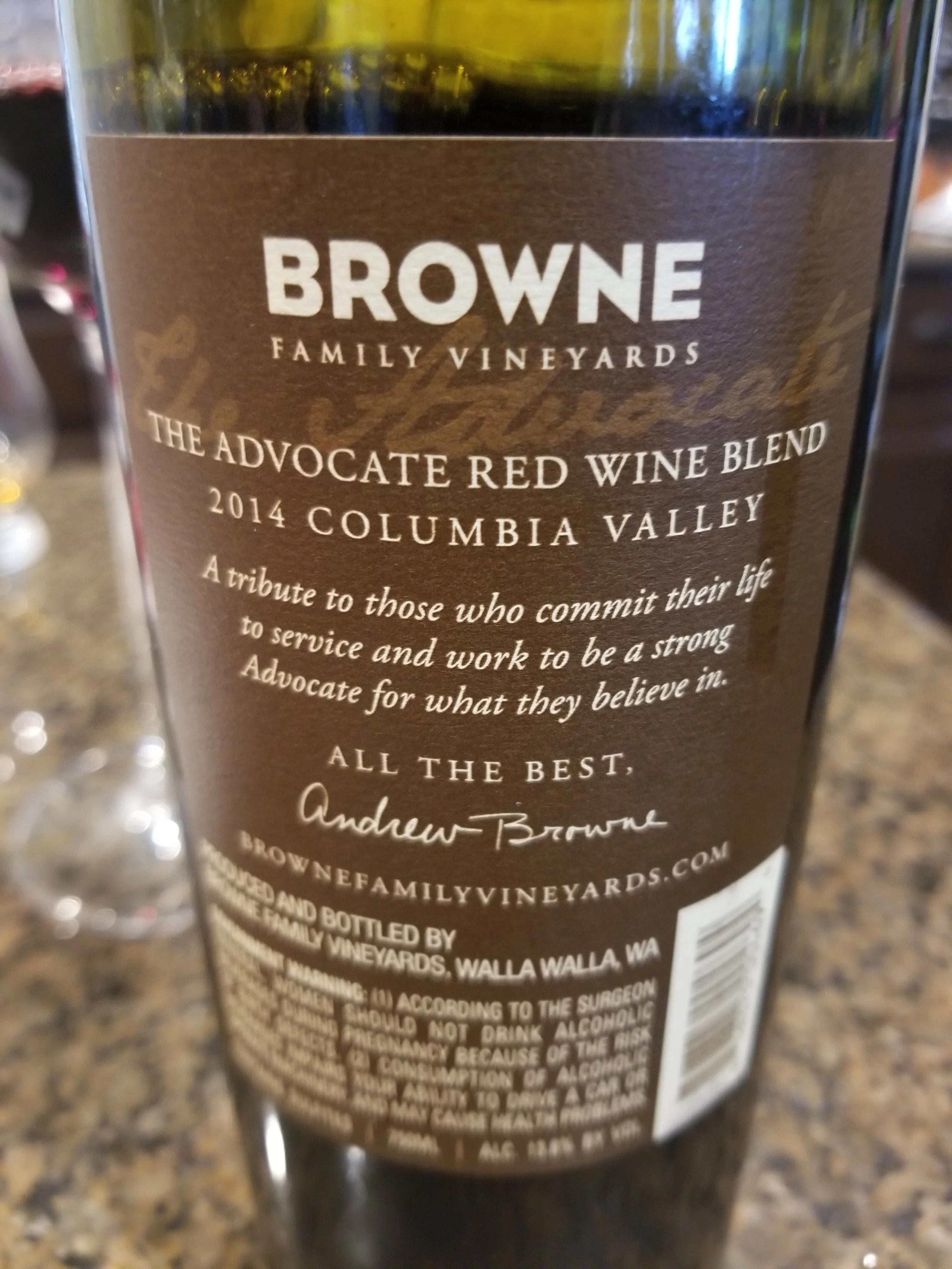 2014 Browne Family Vineyards - The Advocate Red Blend Review