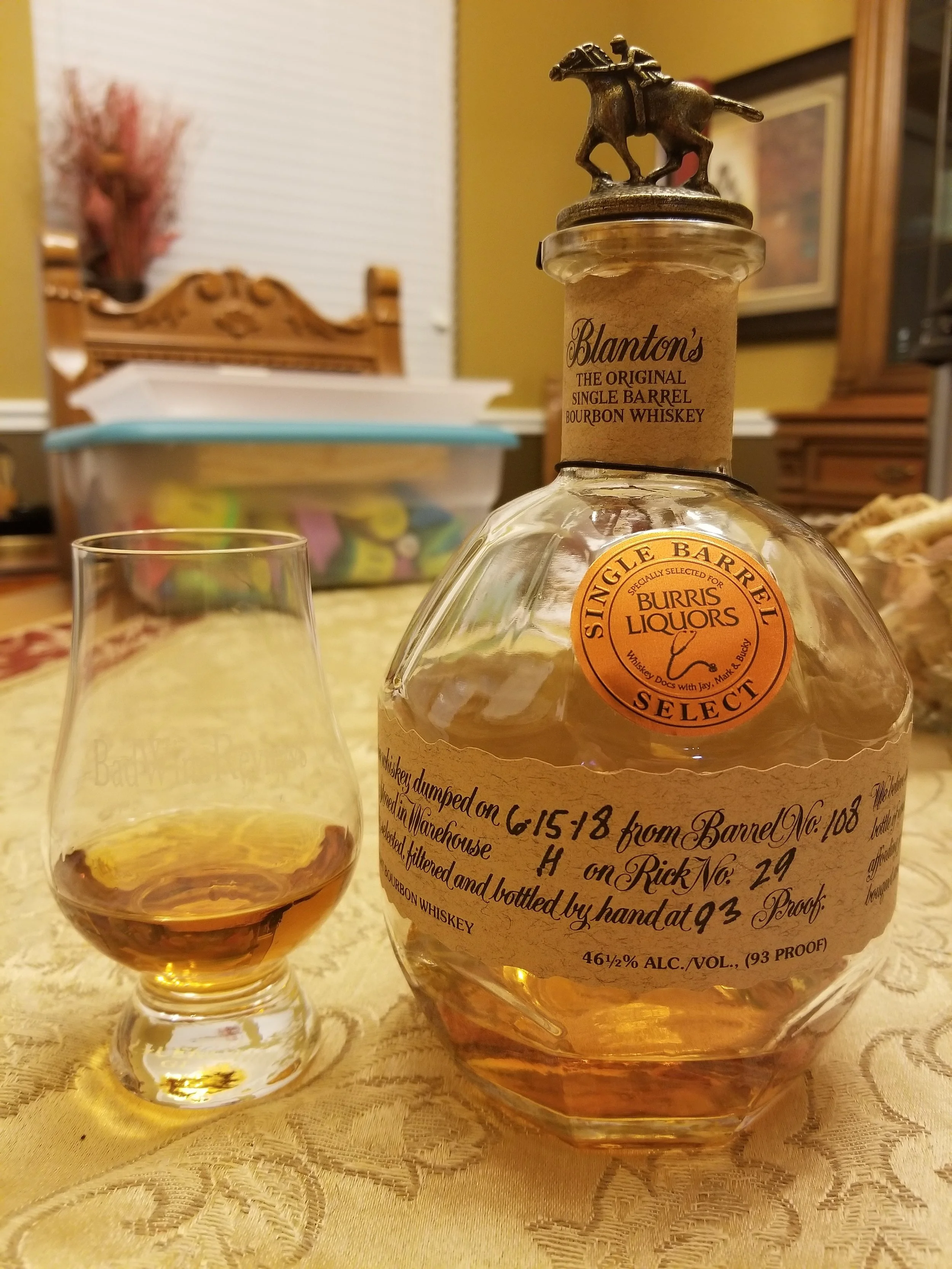 Blanton's Burris Liquors Pick Bourbon Review