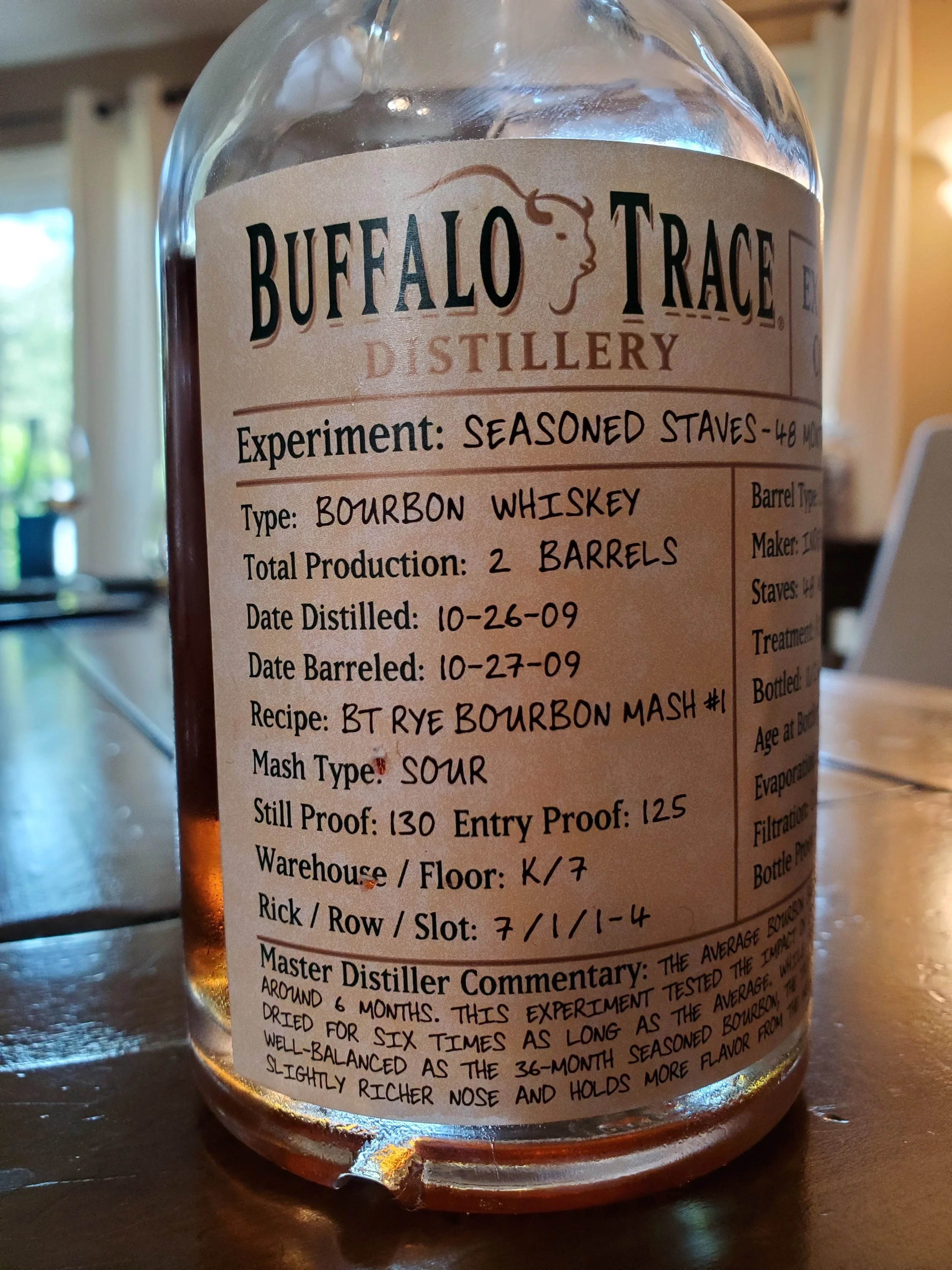 Buffalo Trace Experimental "Seasoned Staves - 48 Months" Bourbon Review