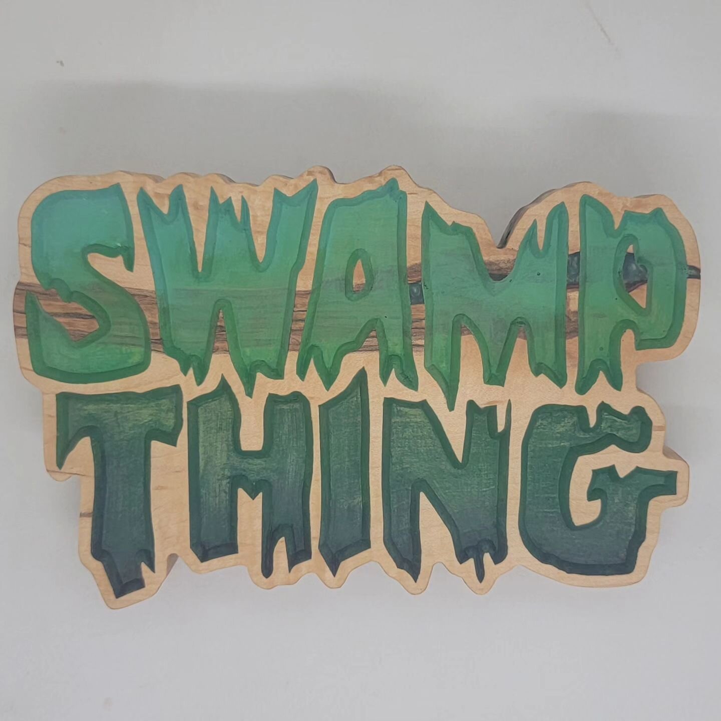 Finished swamp thing carving in some maple 🍁 
&bull;
&bull;
&bull;
&bull;
&bull;
#custommade #custom ##customsign #sign #maple #hardwood #cnc #wallabis #woodart #wooden ##wood #swampthing #comicart #decor ##wallart #woodcarving #carving #woodworking