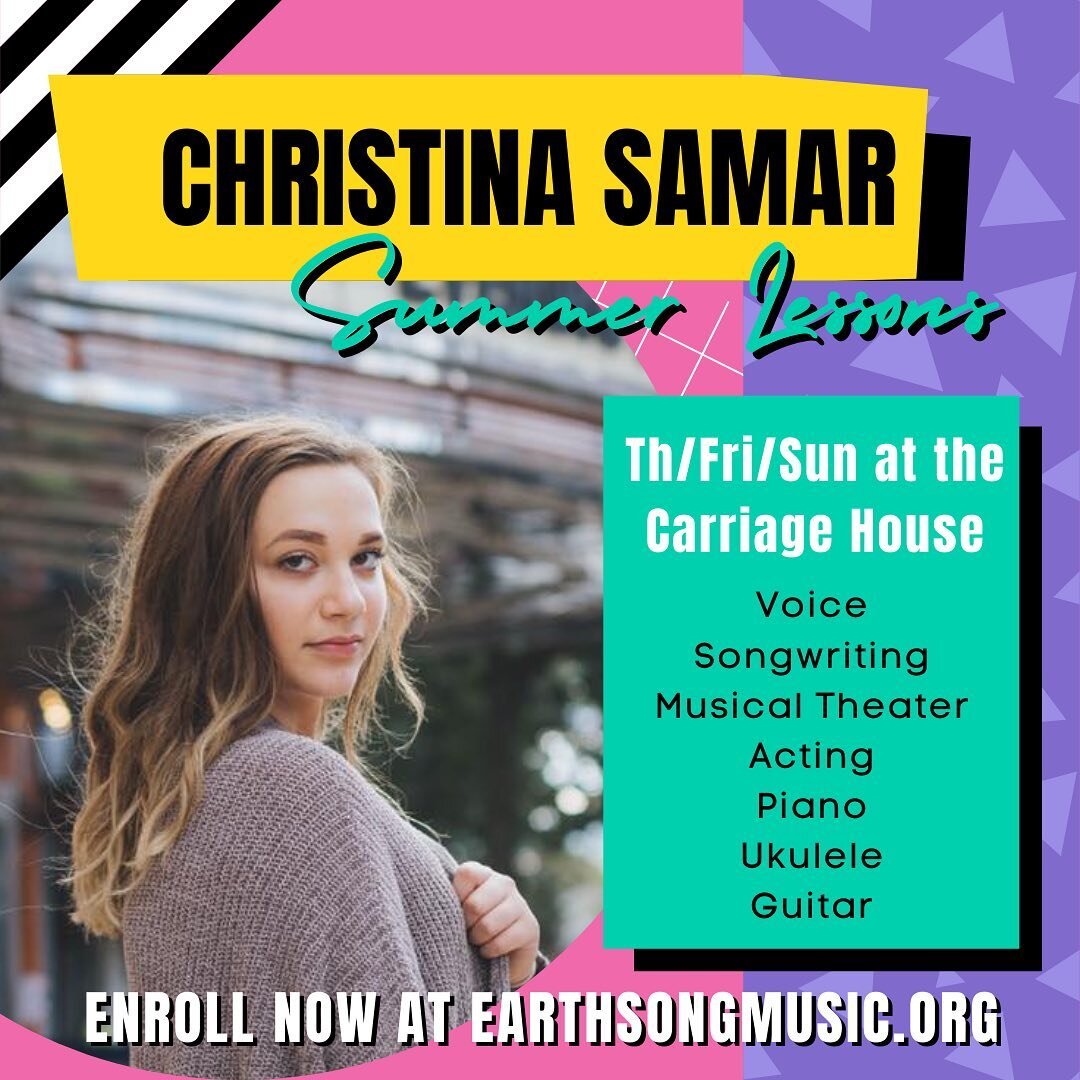 Exciting announcement!! We are thrilled to welcome our newest teacher, Christina! 🤩🎤💗

🎤 Christina is an incredibly talented vocalist, multi-instrumentalist, actress, songwriter, and producer.

🎤 She has availability for new in-person students a