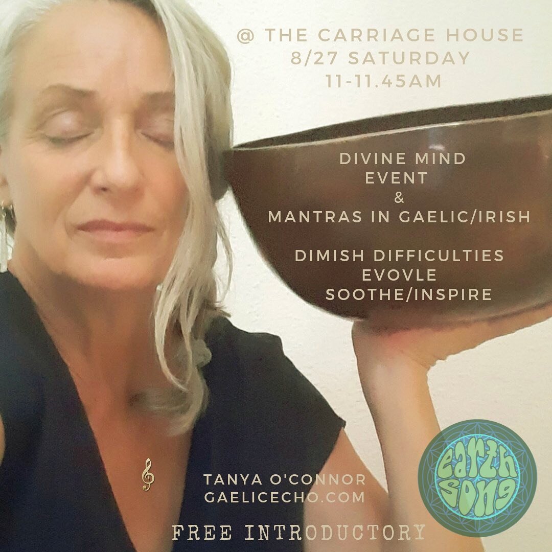 We are very, very excited to be co-hosting this special event with our new friend Tanya O&rsquo;Connor @gaelicecho ✨

✨During this event, Tanya will lead us through beautiful Gaelic mantras to diminish difficulties, to soothe, inspire, and evolve.

✨