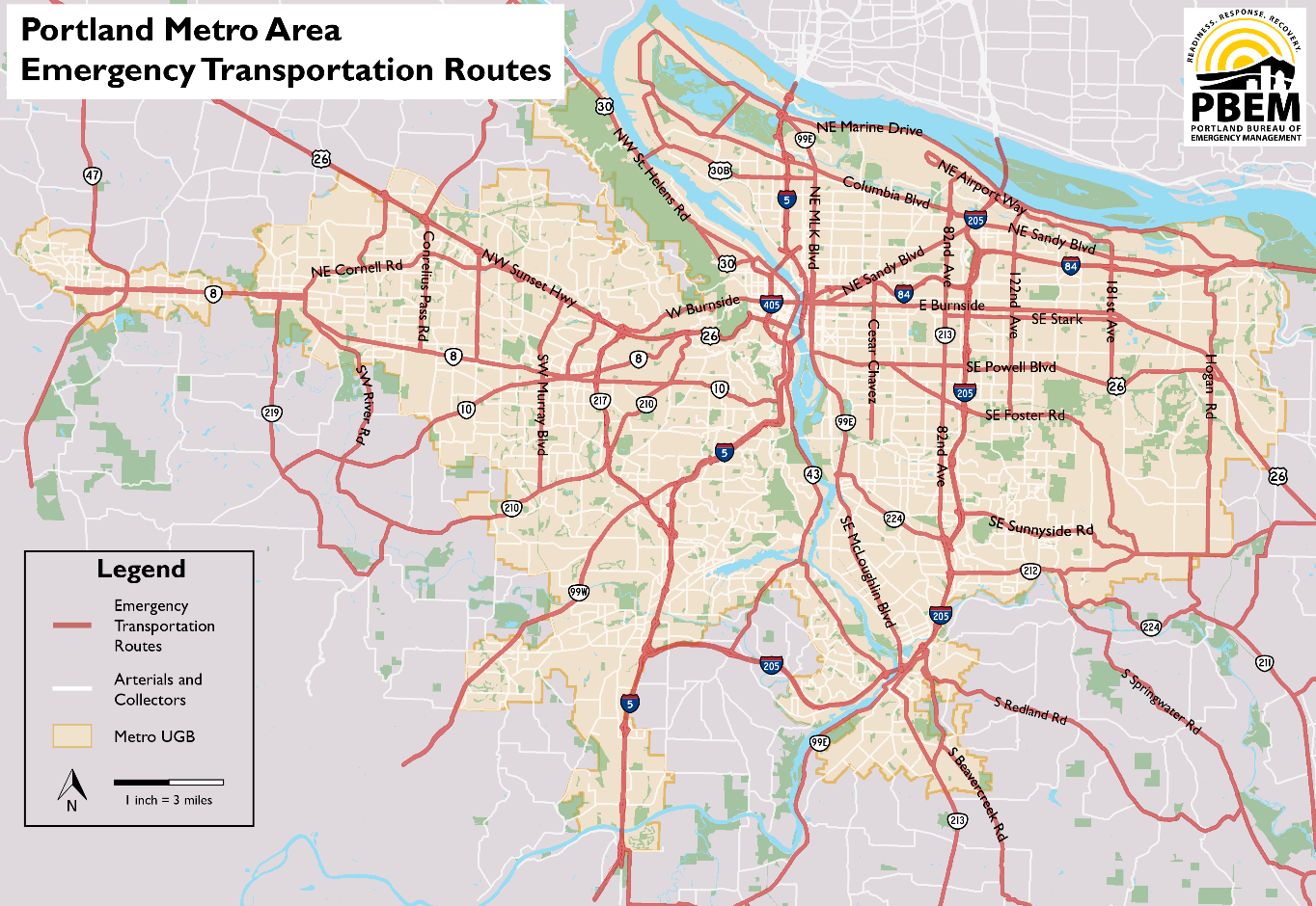 Regional ETRs have been defined as priority routes targeted during an emergency for rapid damage assessment and debris-clearance and used to facilitate life-saving and life-sustaining response activities, including the transport of first responders (e.g., police, fire and emergency medical services), fuel, essential supplies and patients.