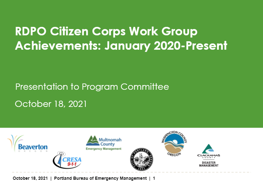Citizen Corps — Regional Disaster Preparedness Organization