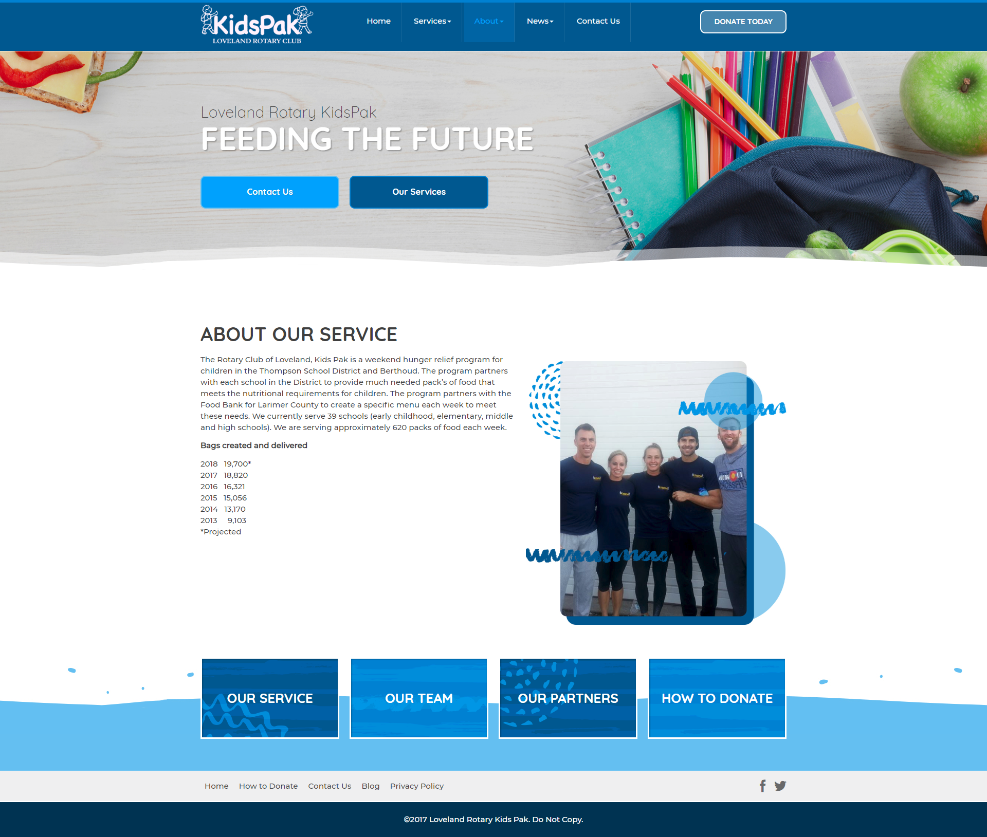 the desktop view of an interior page from the redesigned site