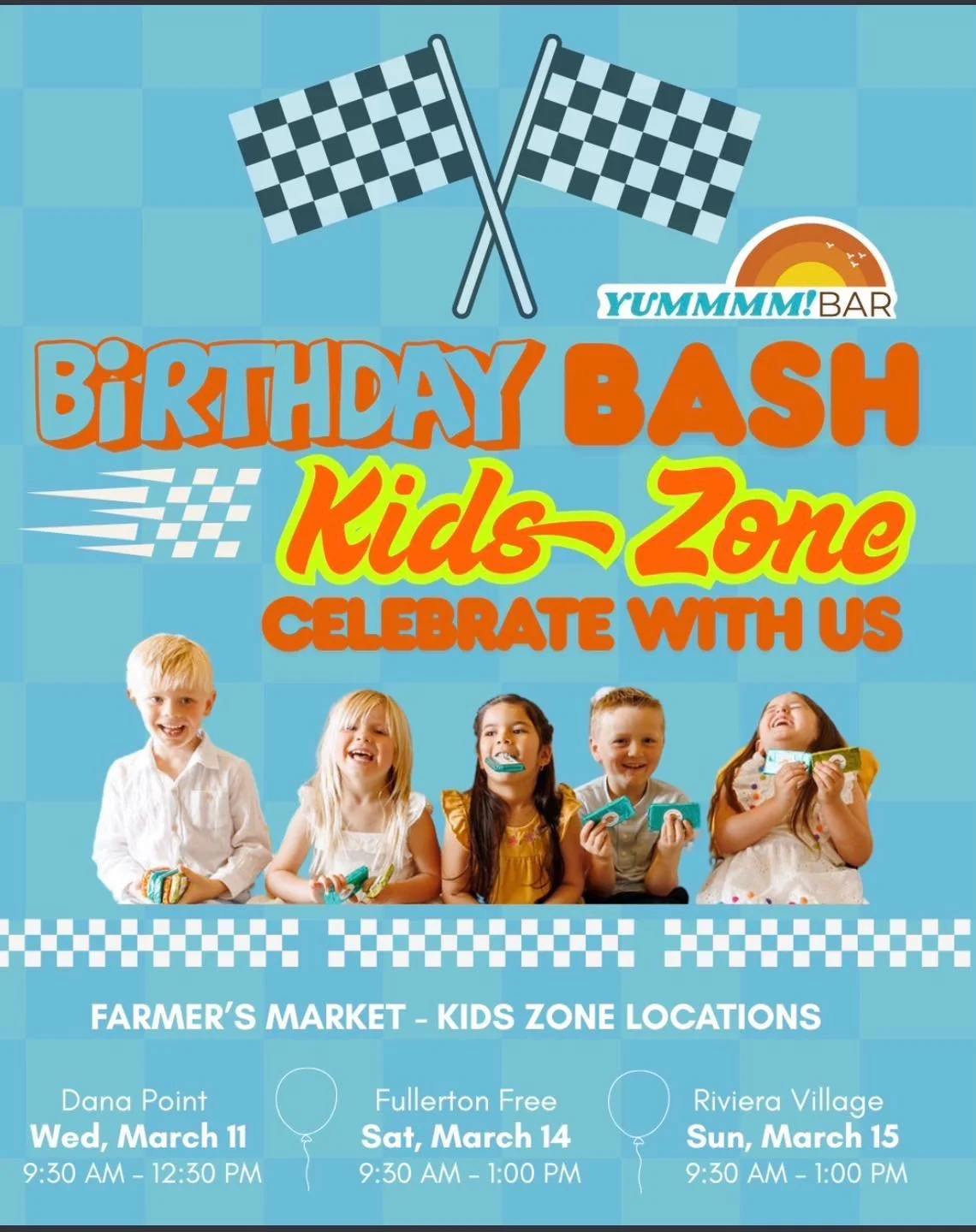 Yummmm! Bar's Birthday Bash Kids Zone Flyer