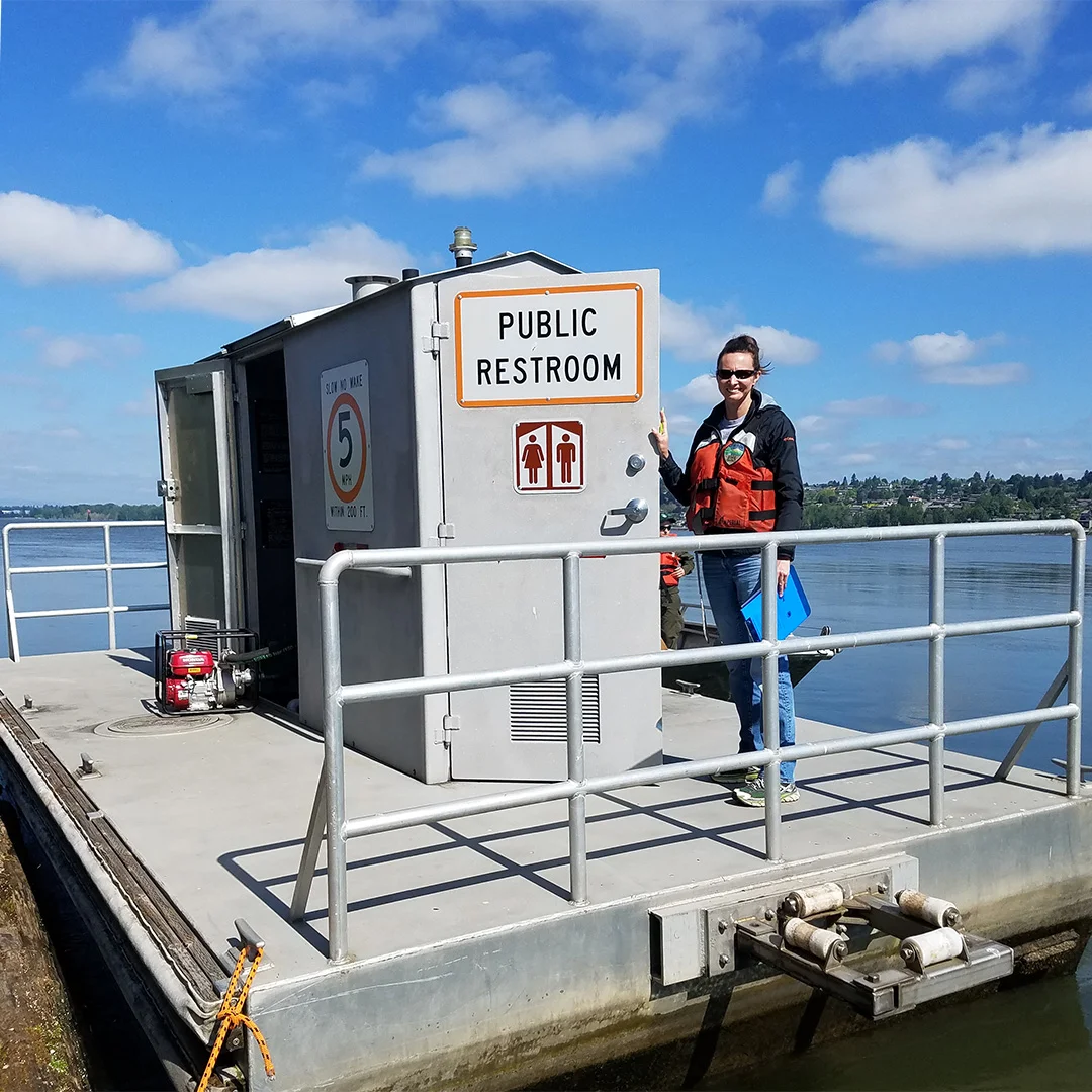 Floating restrooms are a welcome sight when “nature calls” and they help keep waste out of waterways