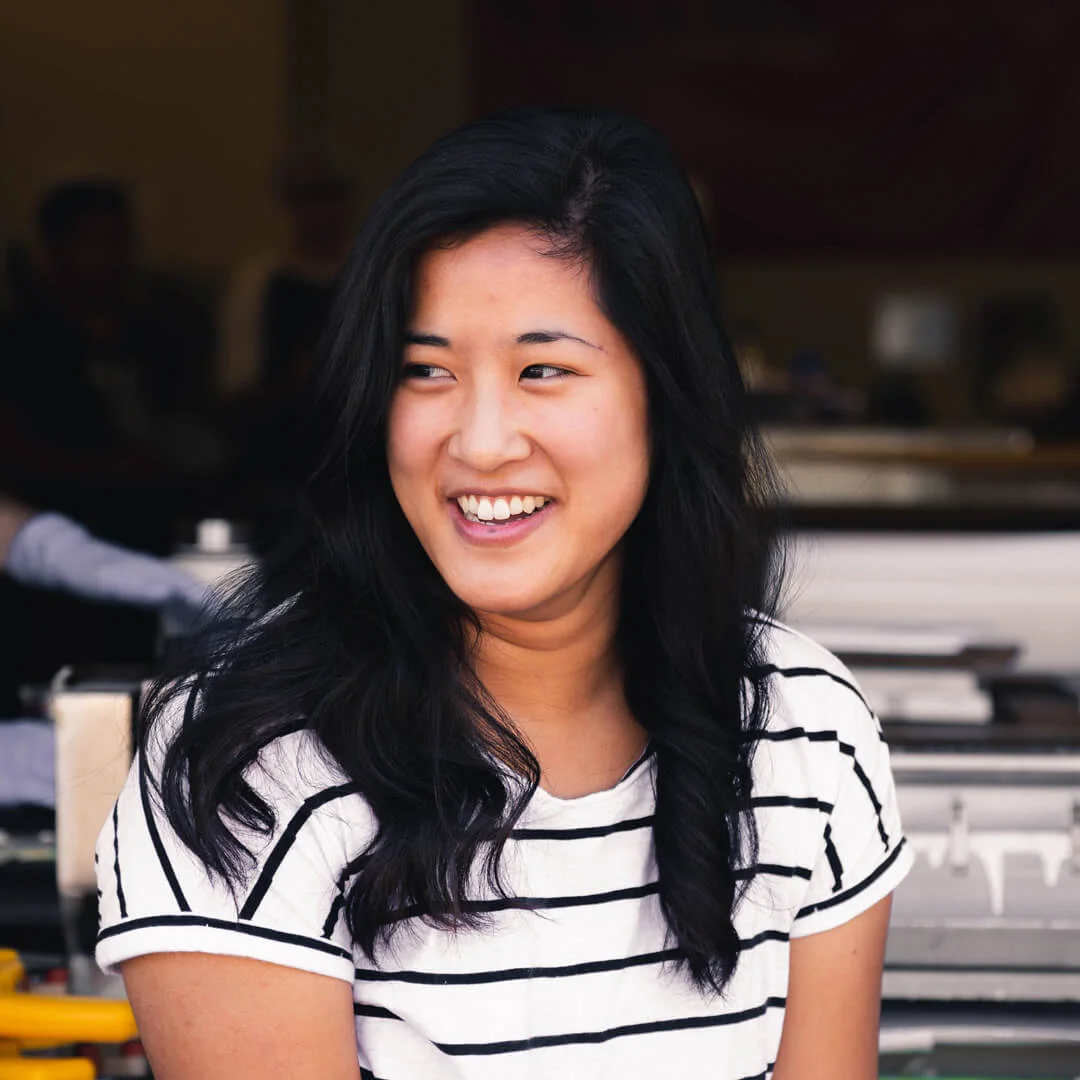 BRIANNA Brianna comes to us from the great city of Seattle, Washington. She earned a BFA in Interdisciplinary Studio Art from Biola University in 2018, and has a background in letterpress and printmaking. She loves to rock climb, visit museums, and you’ll never guess what else! Pantone: PMS 107U Font: Dapifer Paper: Paper Presentation Papaya