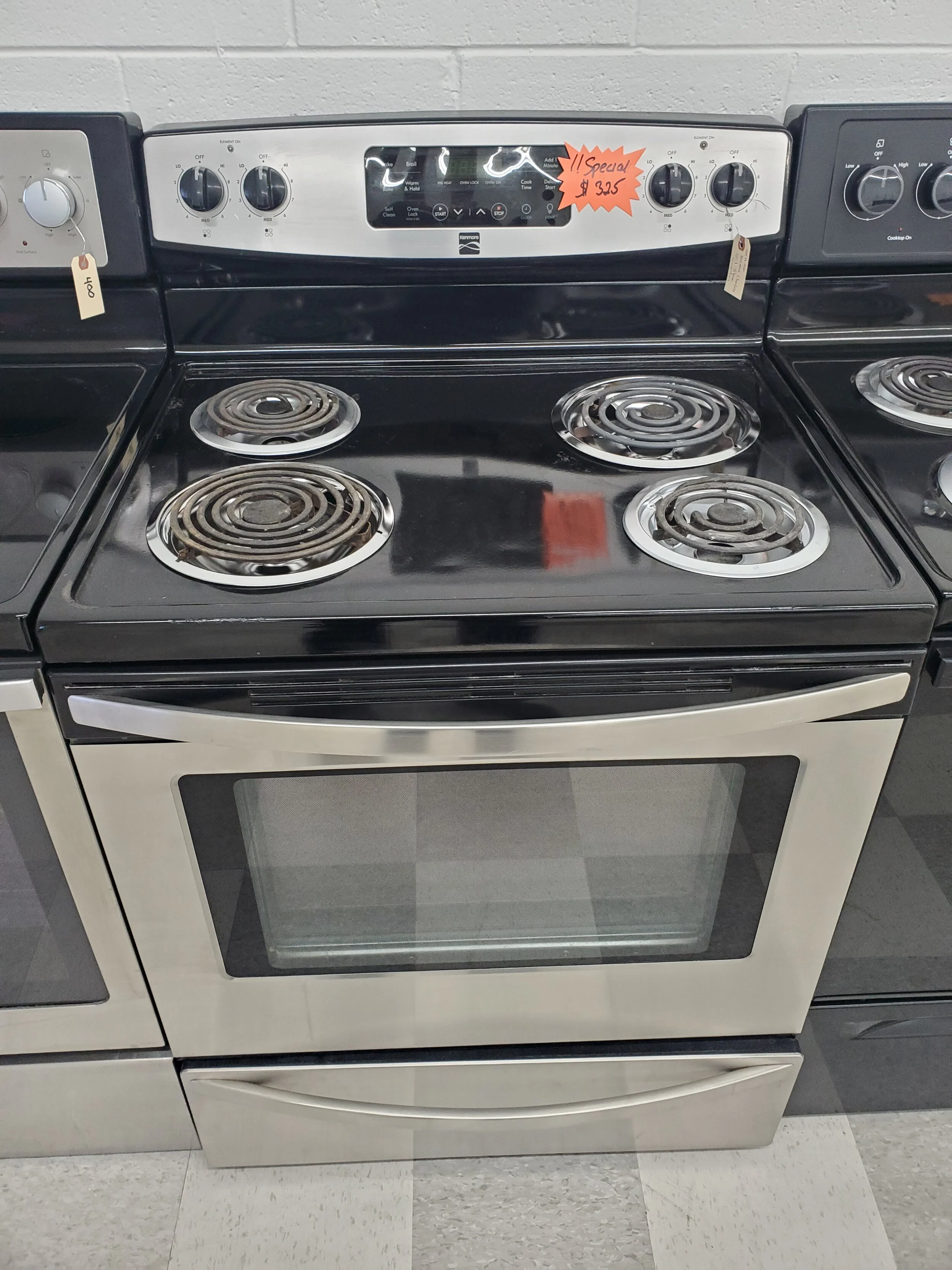 Kenmore Stove Coil Top Stainless Black (Convection Oven) — Mesquite Group