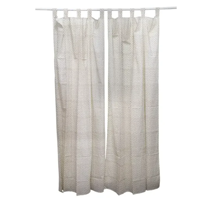 Circle Design Sheer Cotton Curtains – Set of 2 Panels (44" x 84")