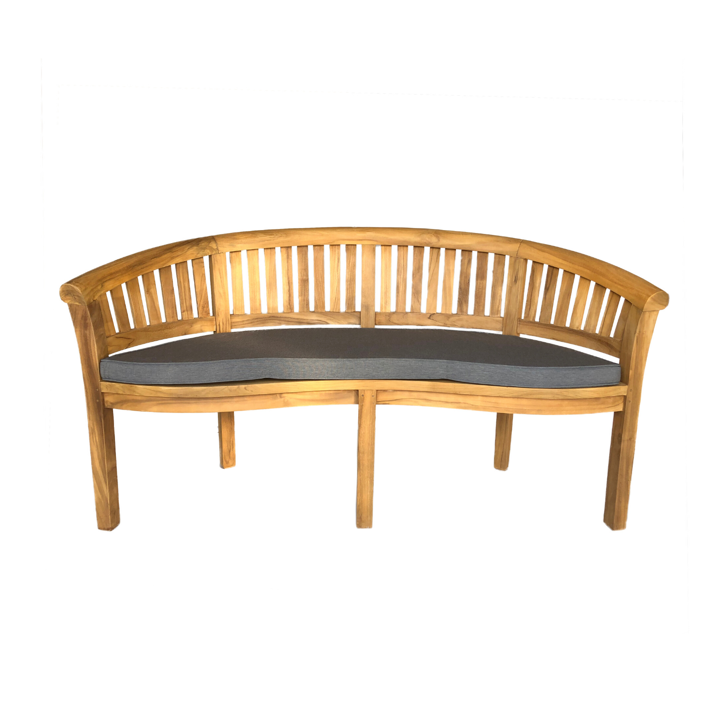 Unique Teak Wood Outdoor Garden Bench with Cushion