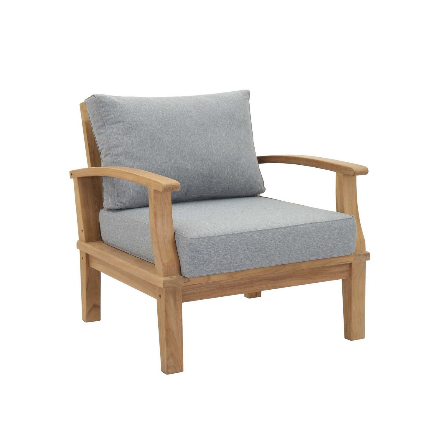 Teak Wood Outdoor Patio Armchair with Cushions