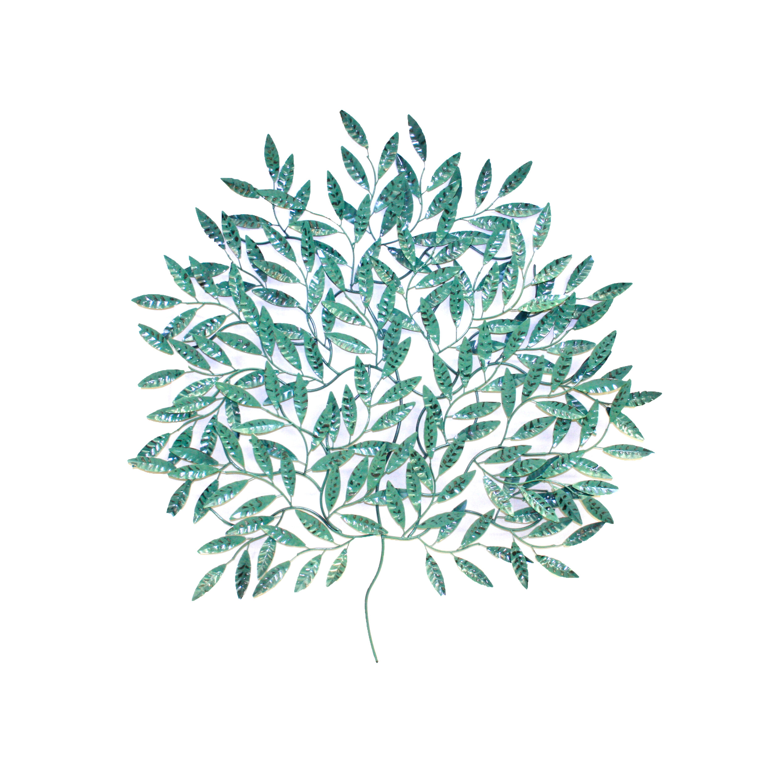 Teal Leaves Metal Wall Sculpture