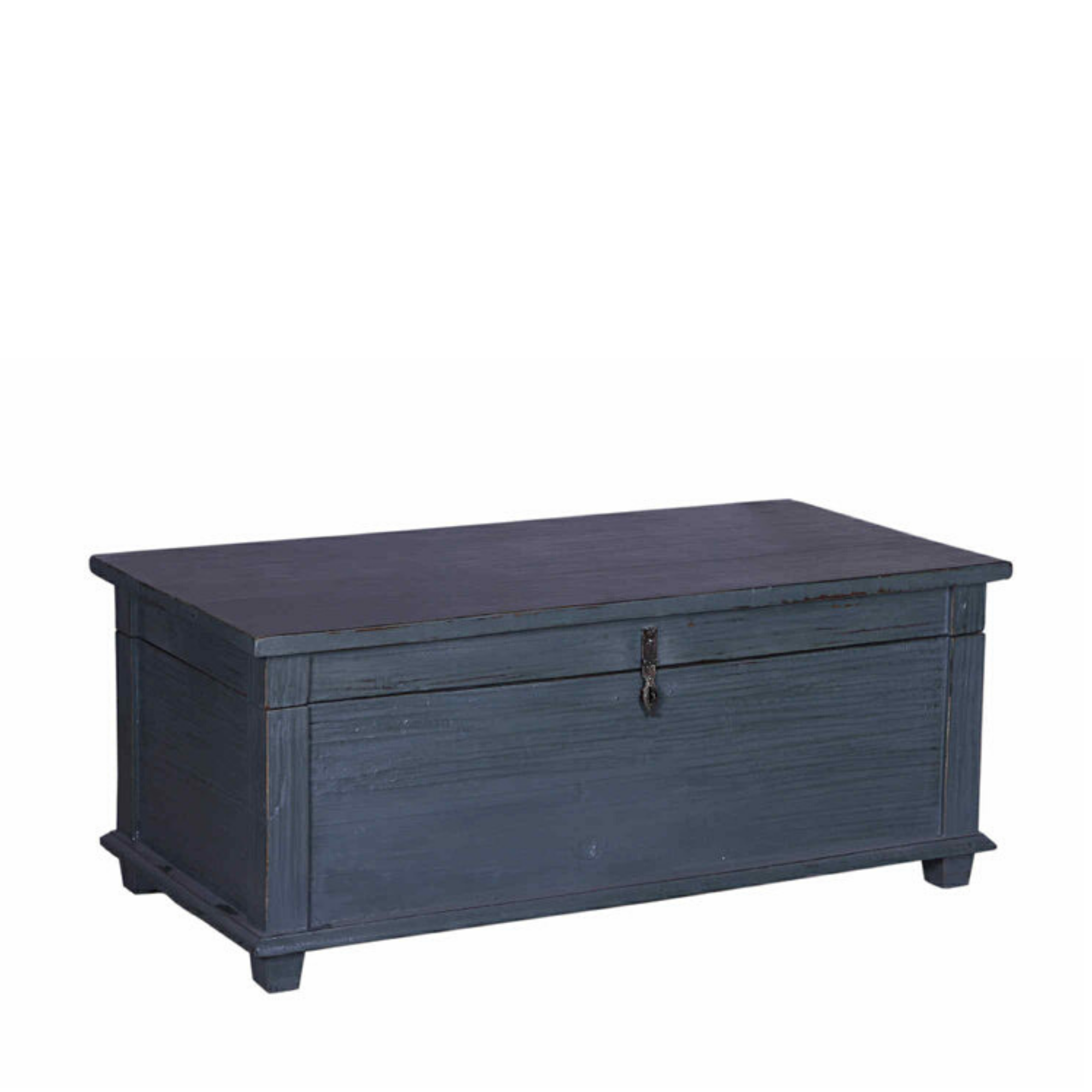 Distressed Dark Green Coffee Table with Storage