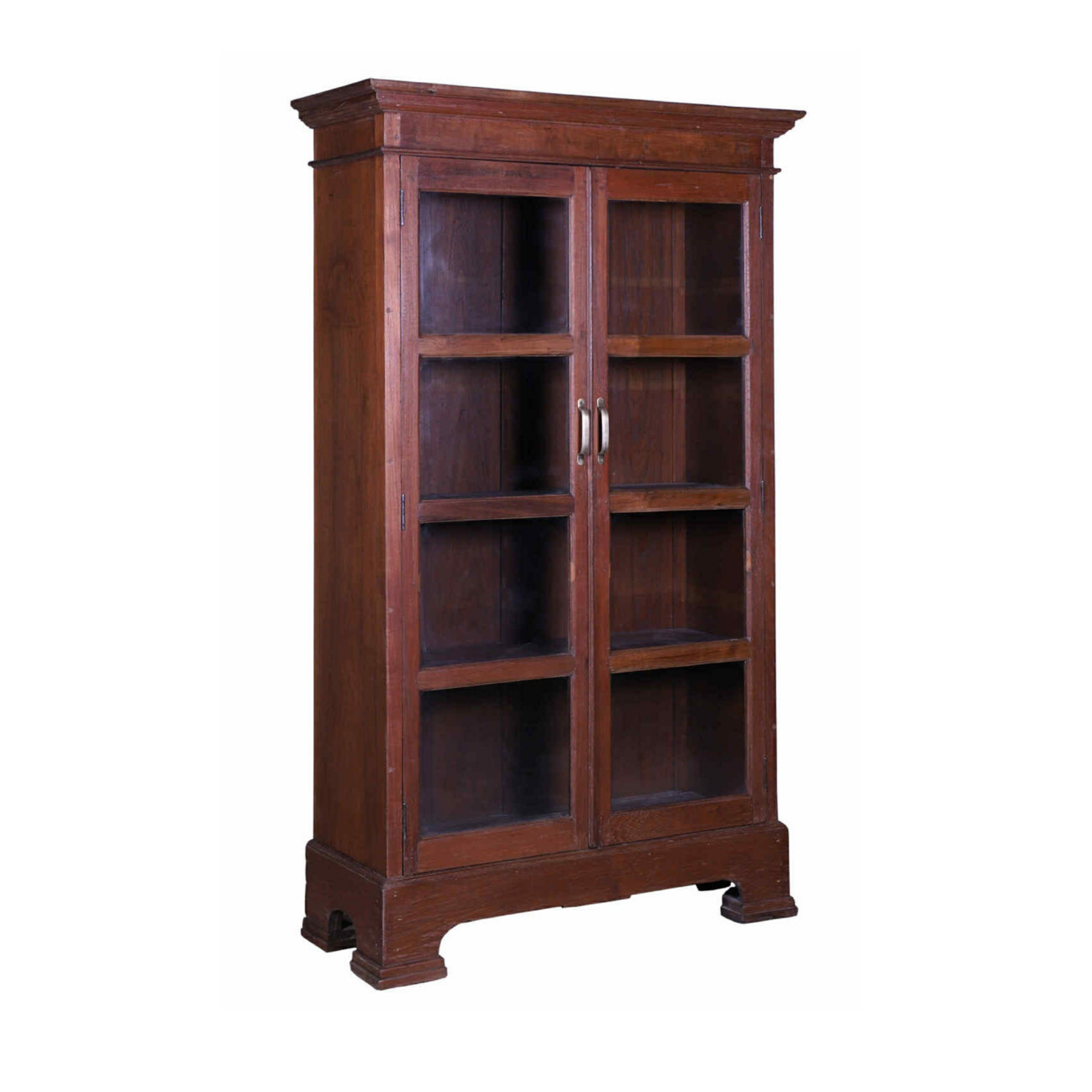 Large Wooden Cabinet with Glass