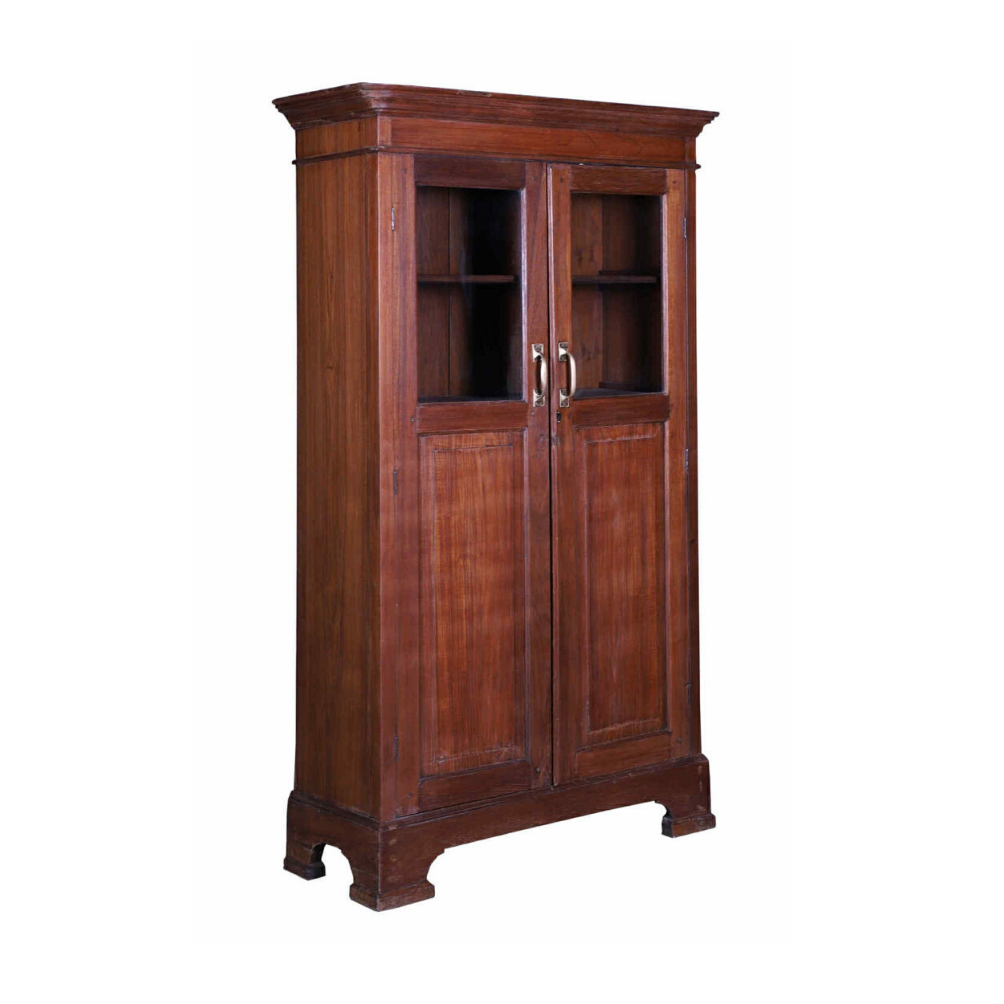 SOLD - Large Wooden Cabinet with Glass