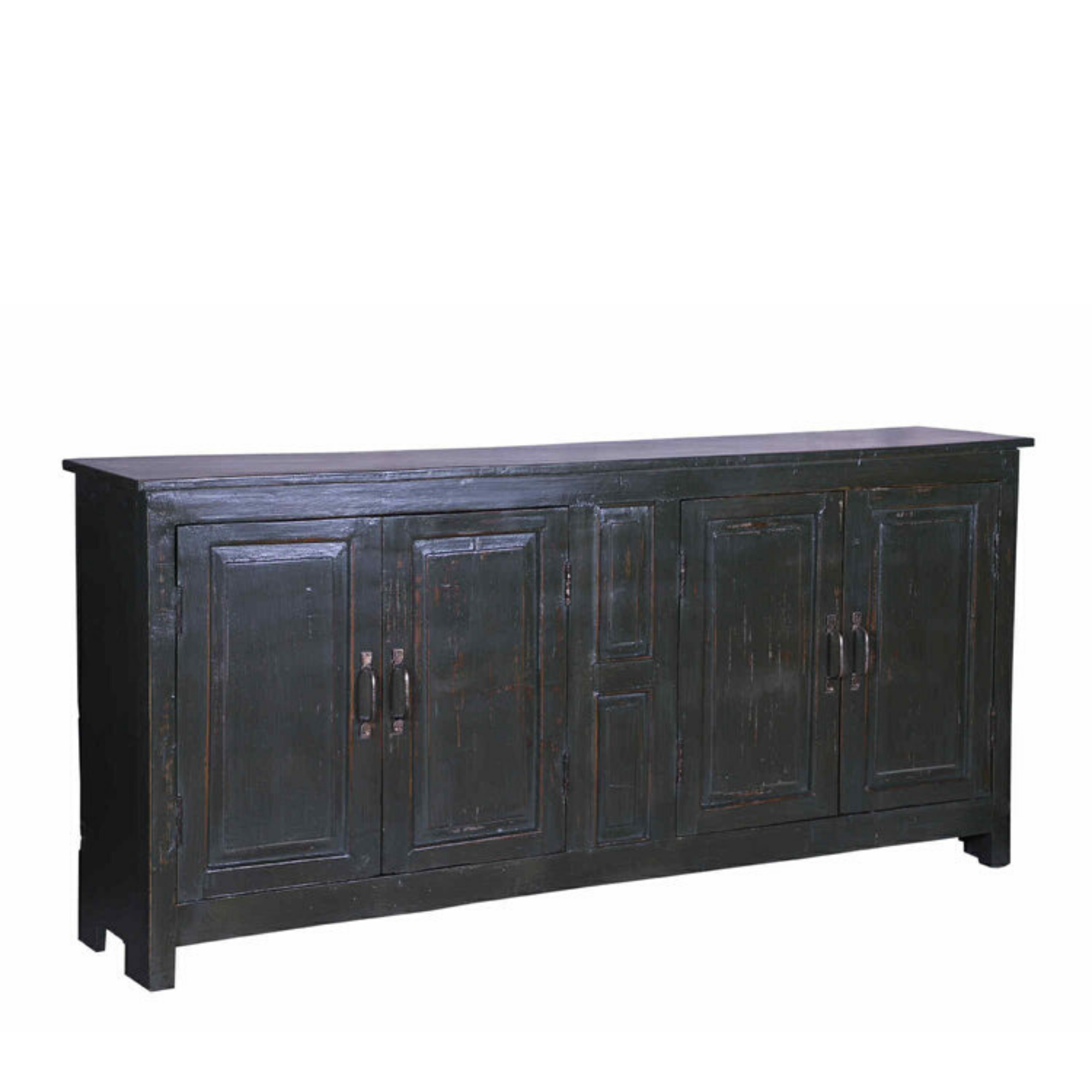 Large Distressed Dark Green Sideboard