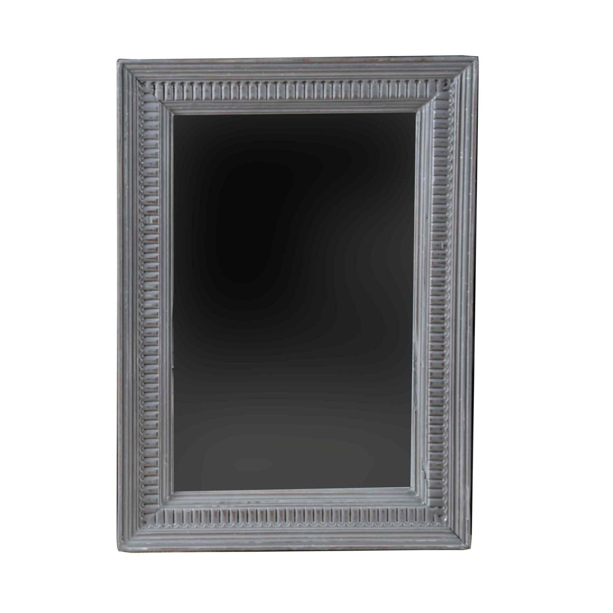 Grey Accent Mirror with Carvings