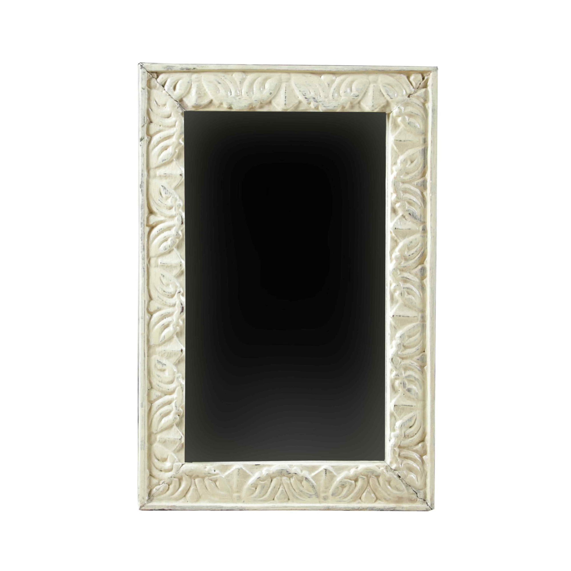 Carved Pale Yellow Mirror