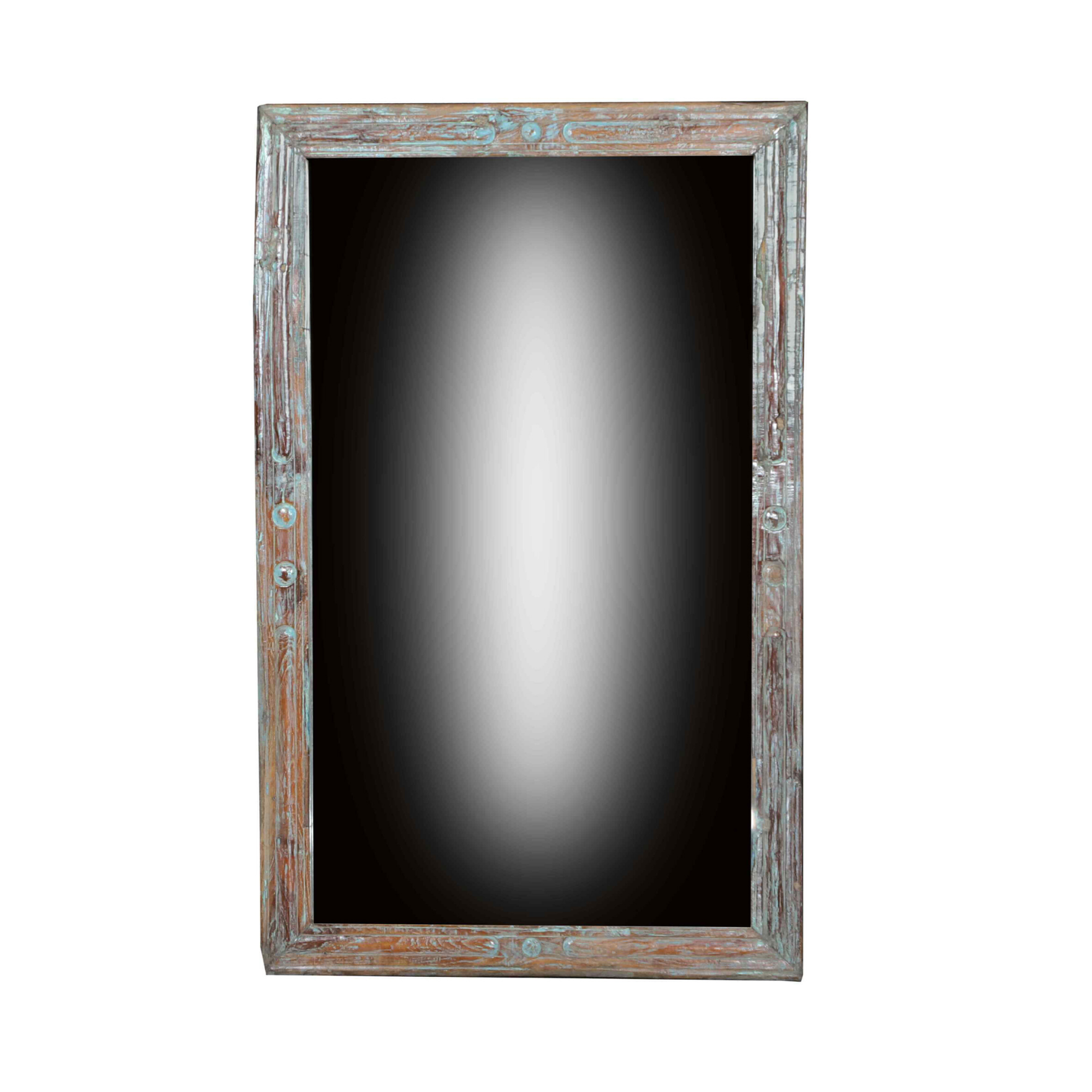 Large Distressed Teal Wall Mirror