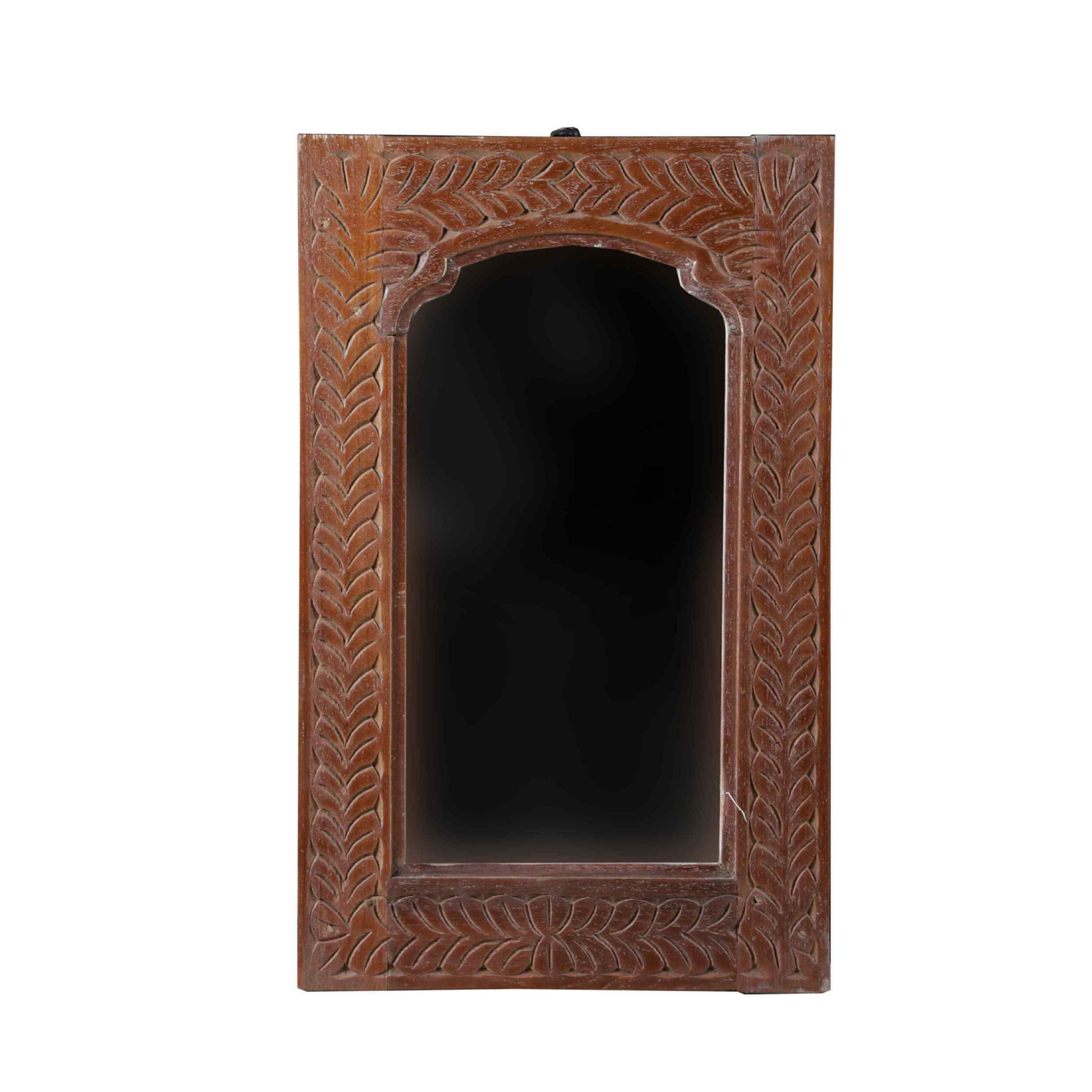 Carved Wooden Accent Mirror