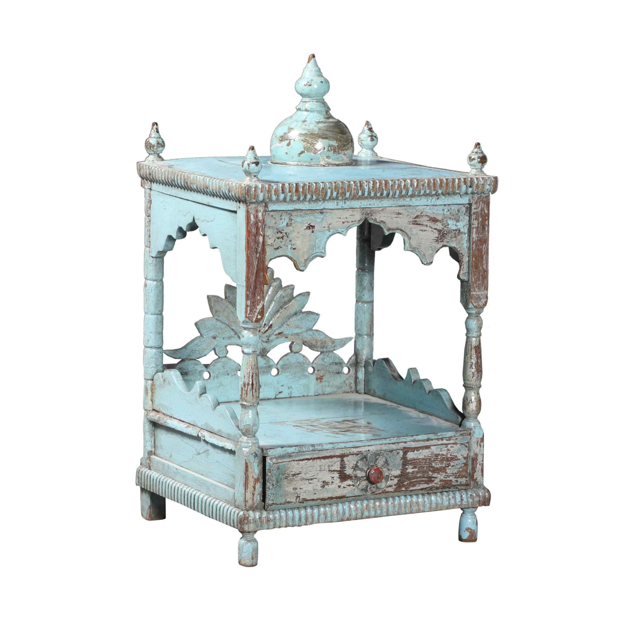 Distressed Bohemian Carved Shrine Temple