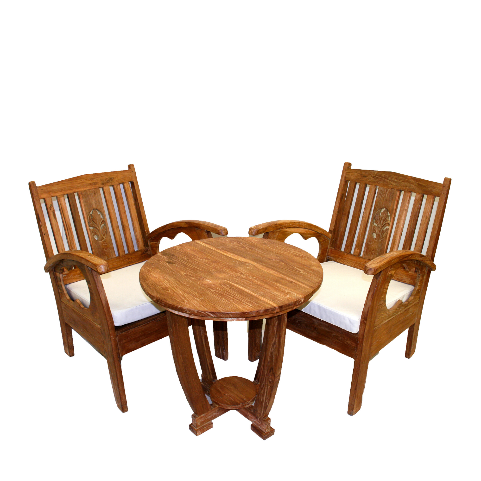 Teak Outdoor Dining Set with Armchair and Cushions