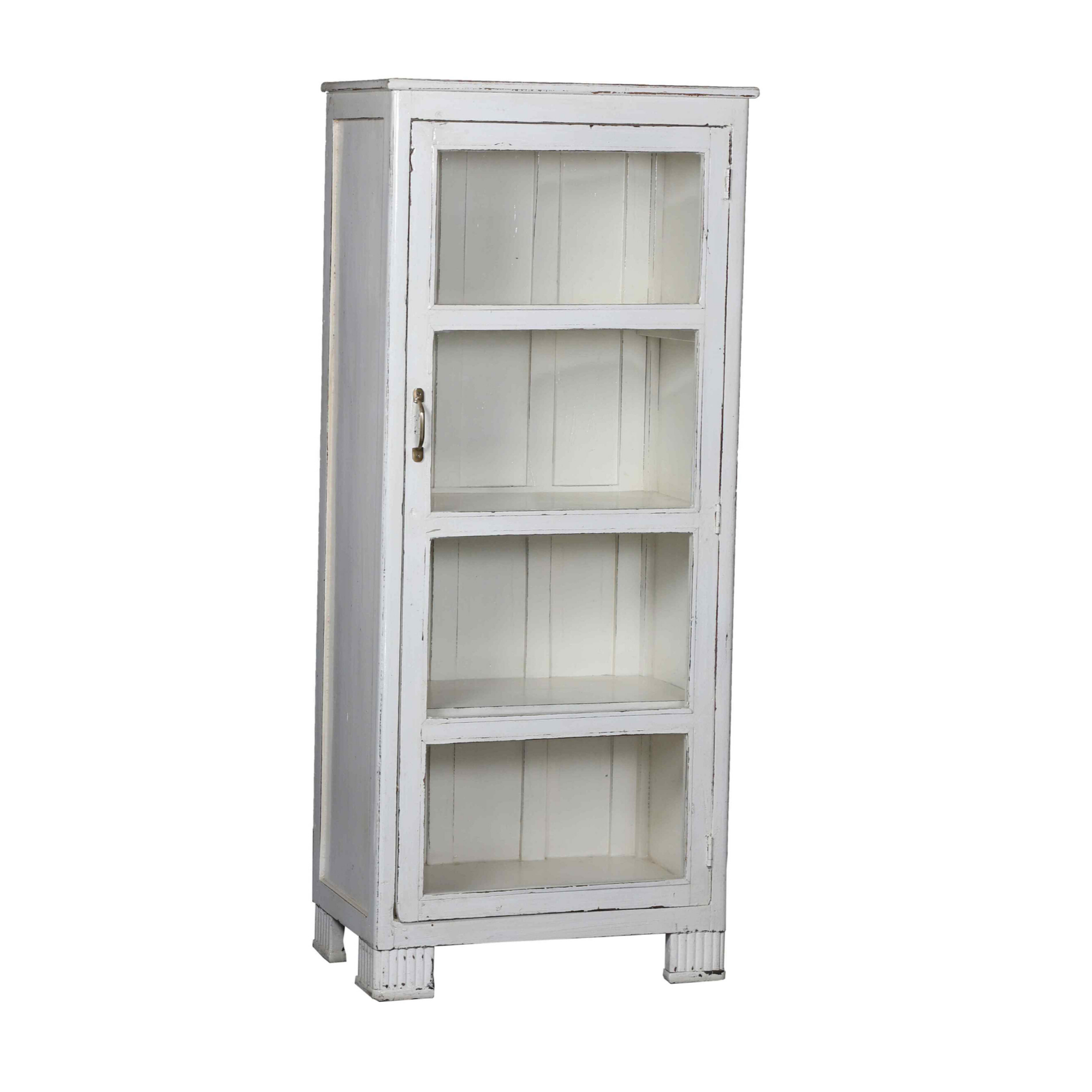 Rustic Farmhouse White Storage Display Cabinet