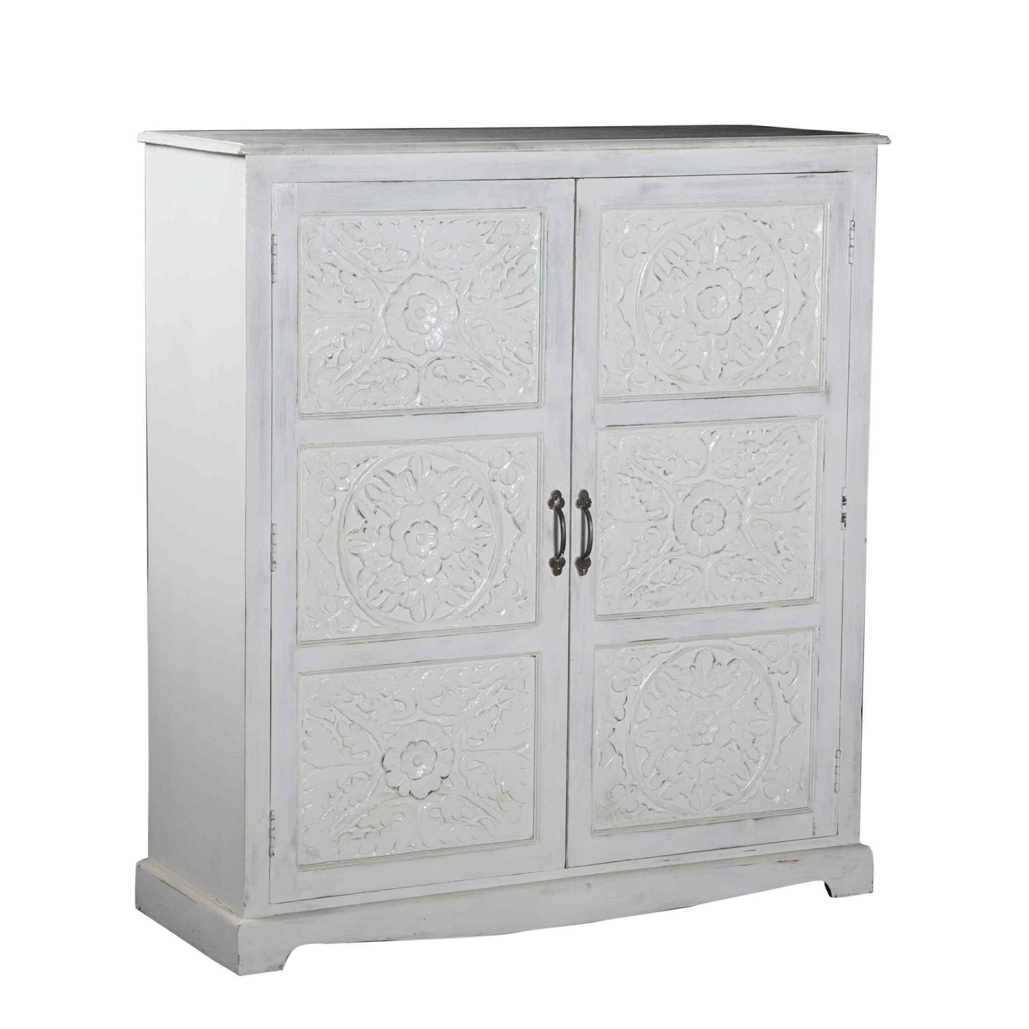 White Carved Cabinet