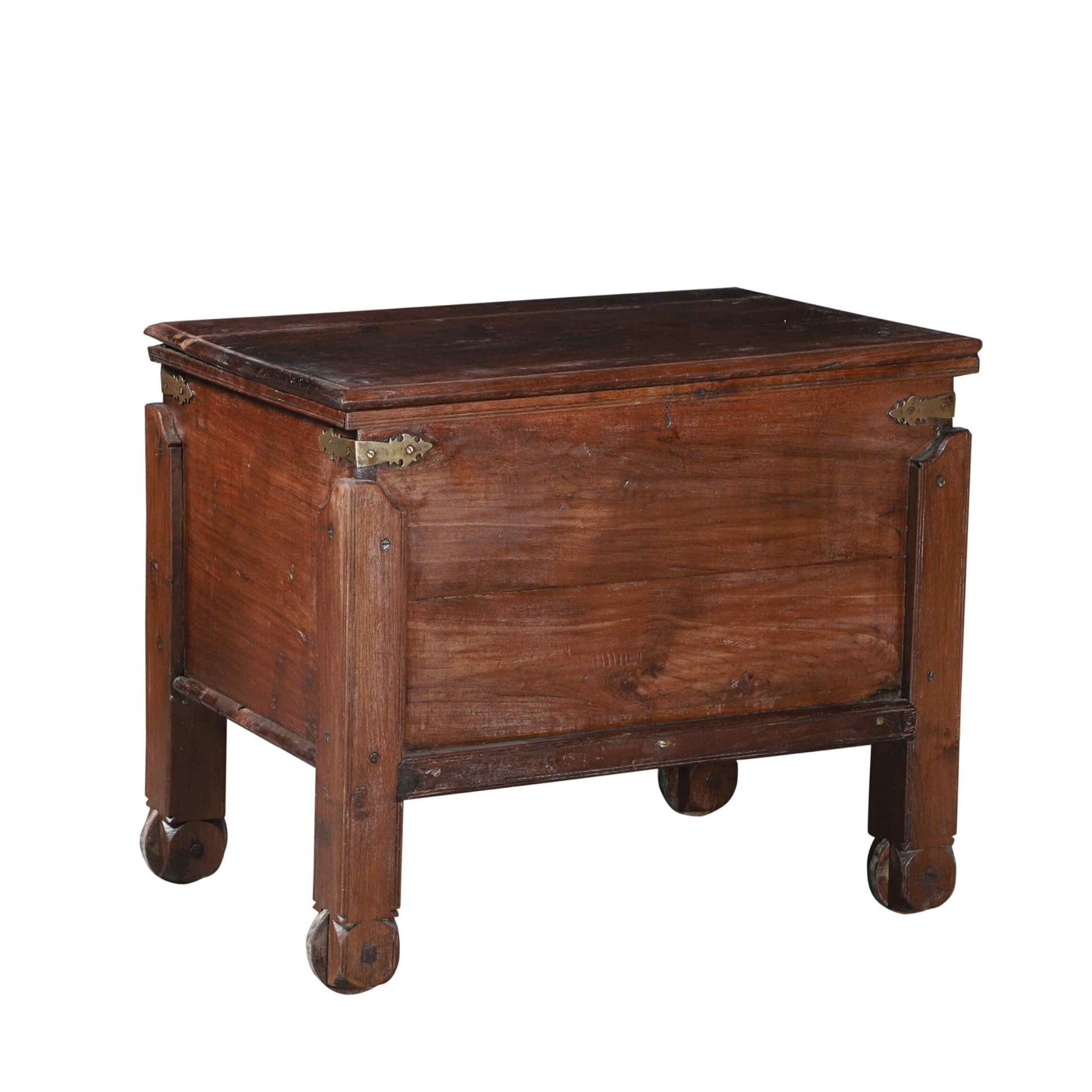 Rustic Antique Side Table Box with Storage