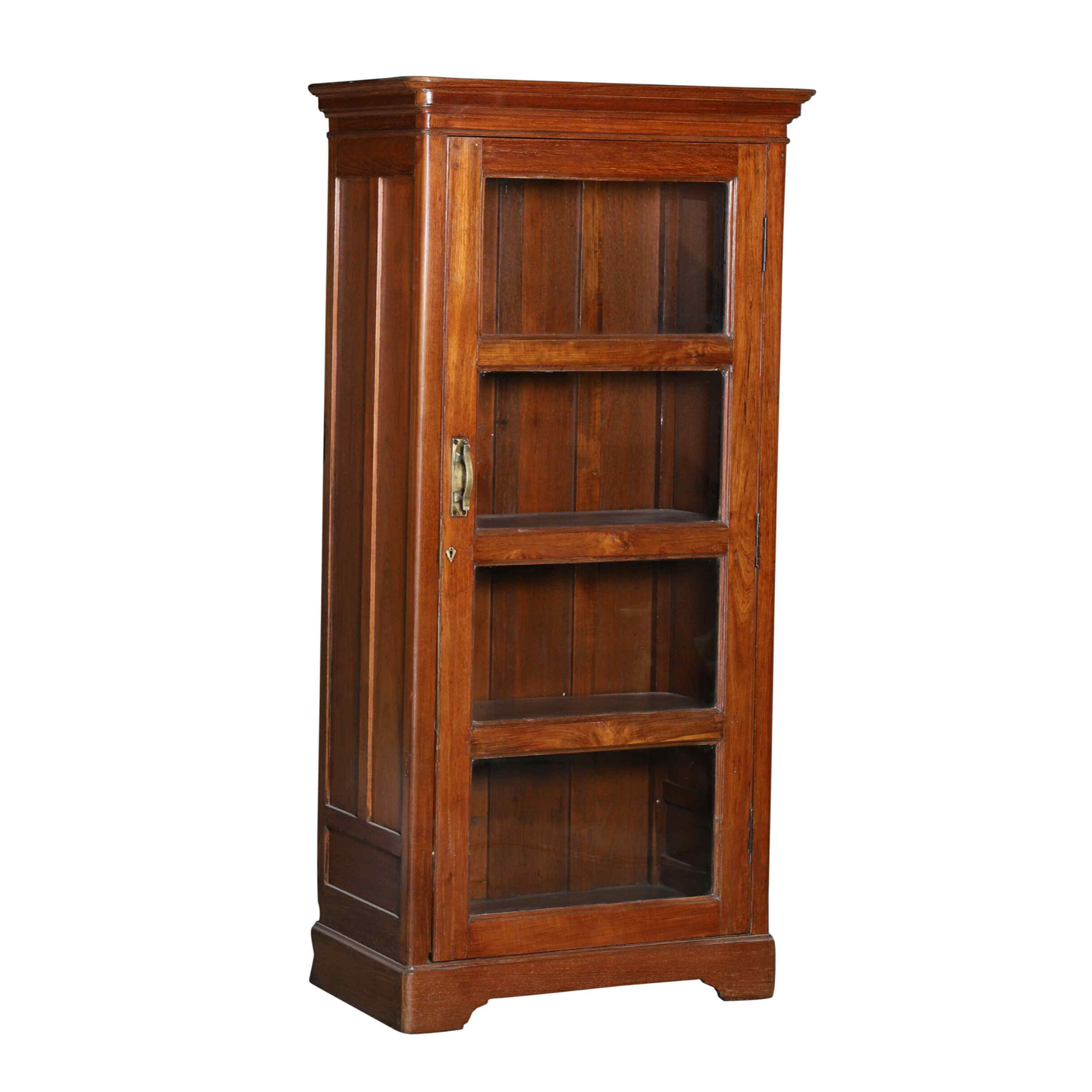 Narrow Teak Cabinet with Glass