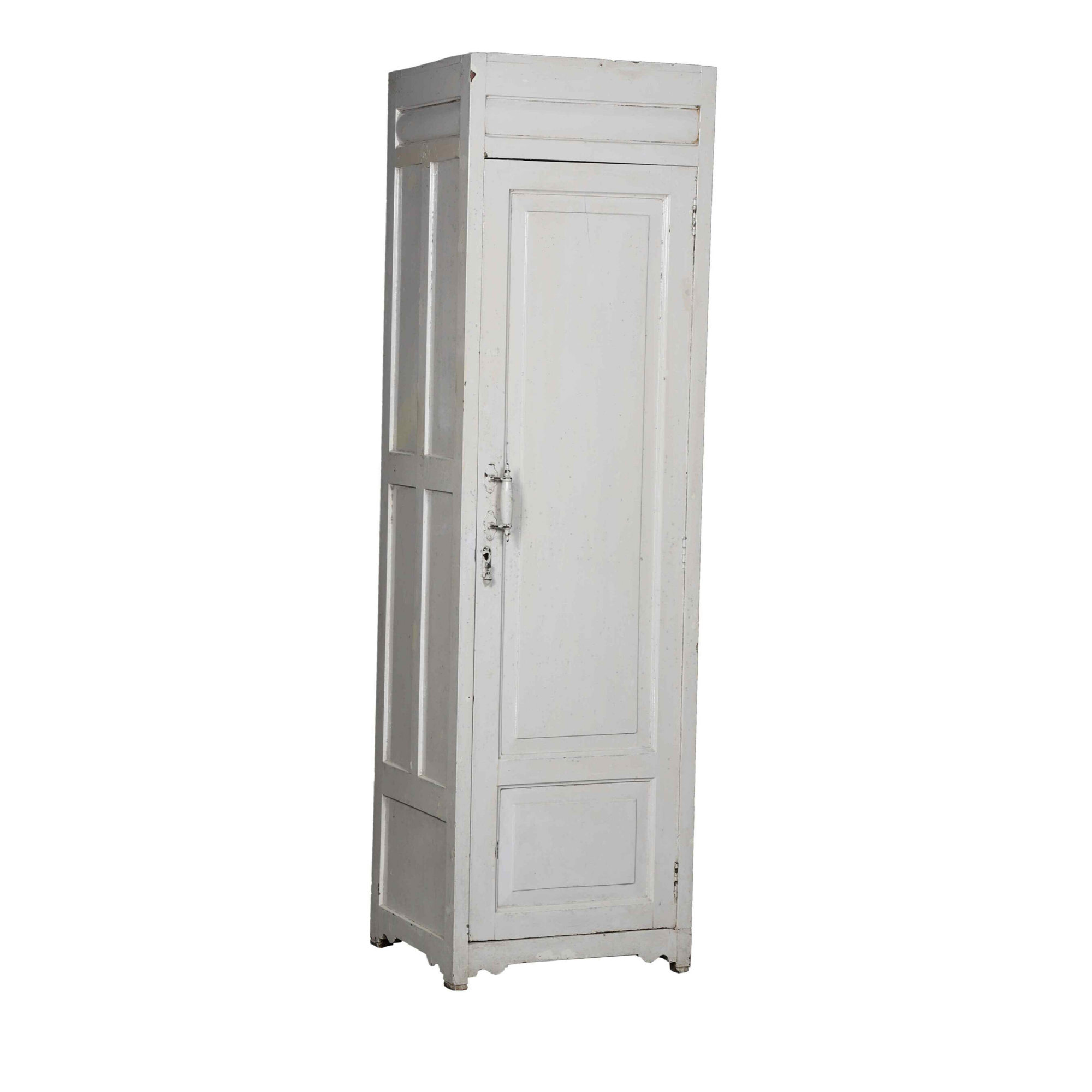 Narrow Antique White Cabinet