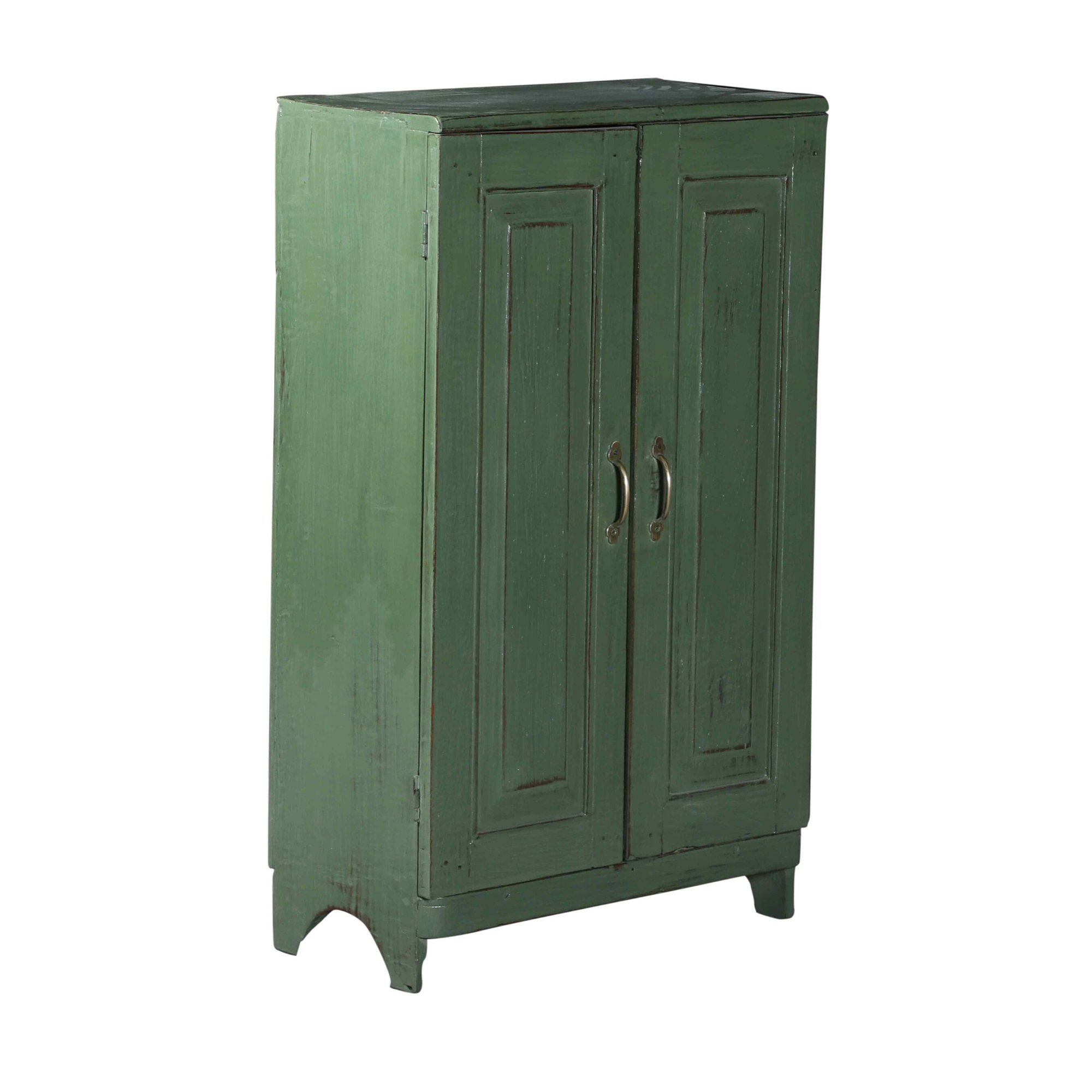Distressed Dark Green Cabinet