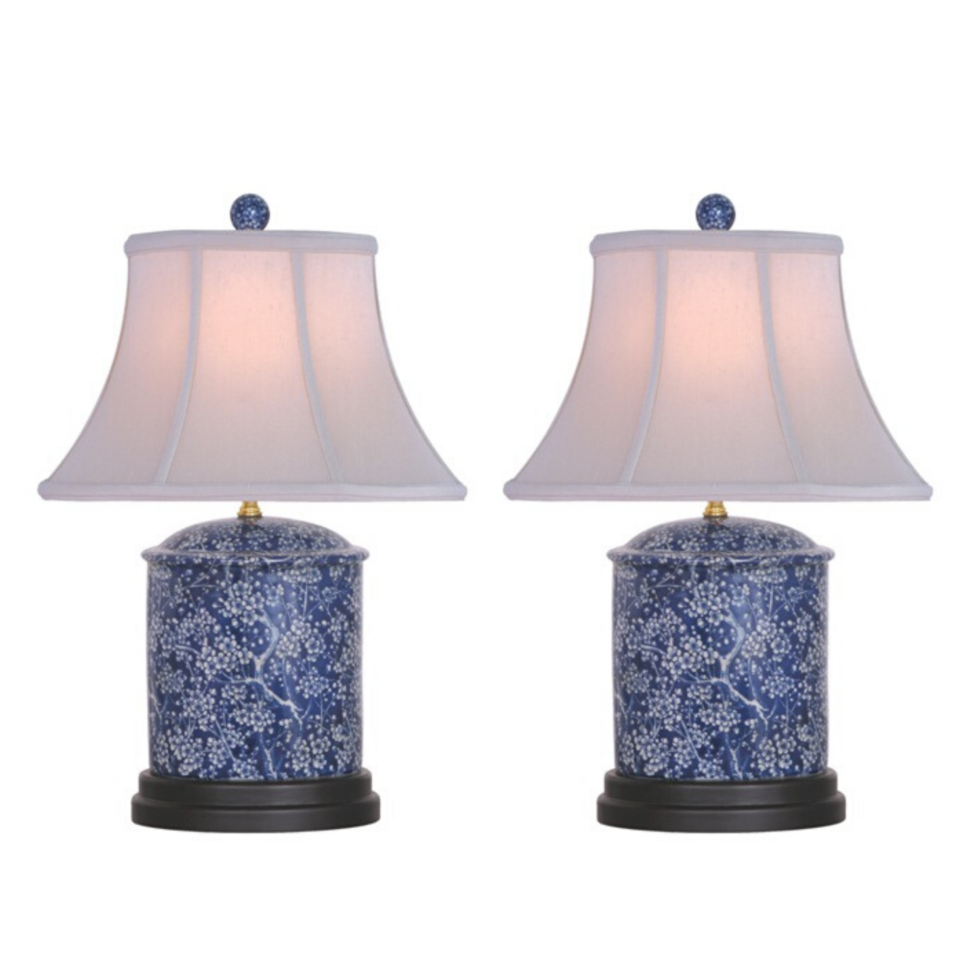Porcelain Oval Jar Table Lamp (Set of 2)
