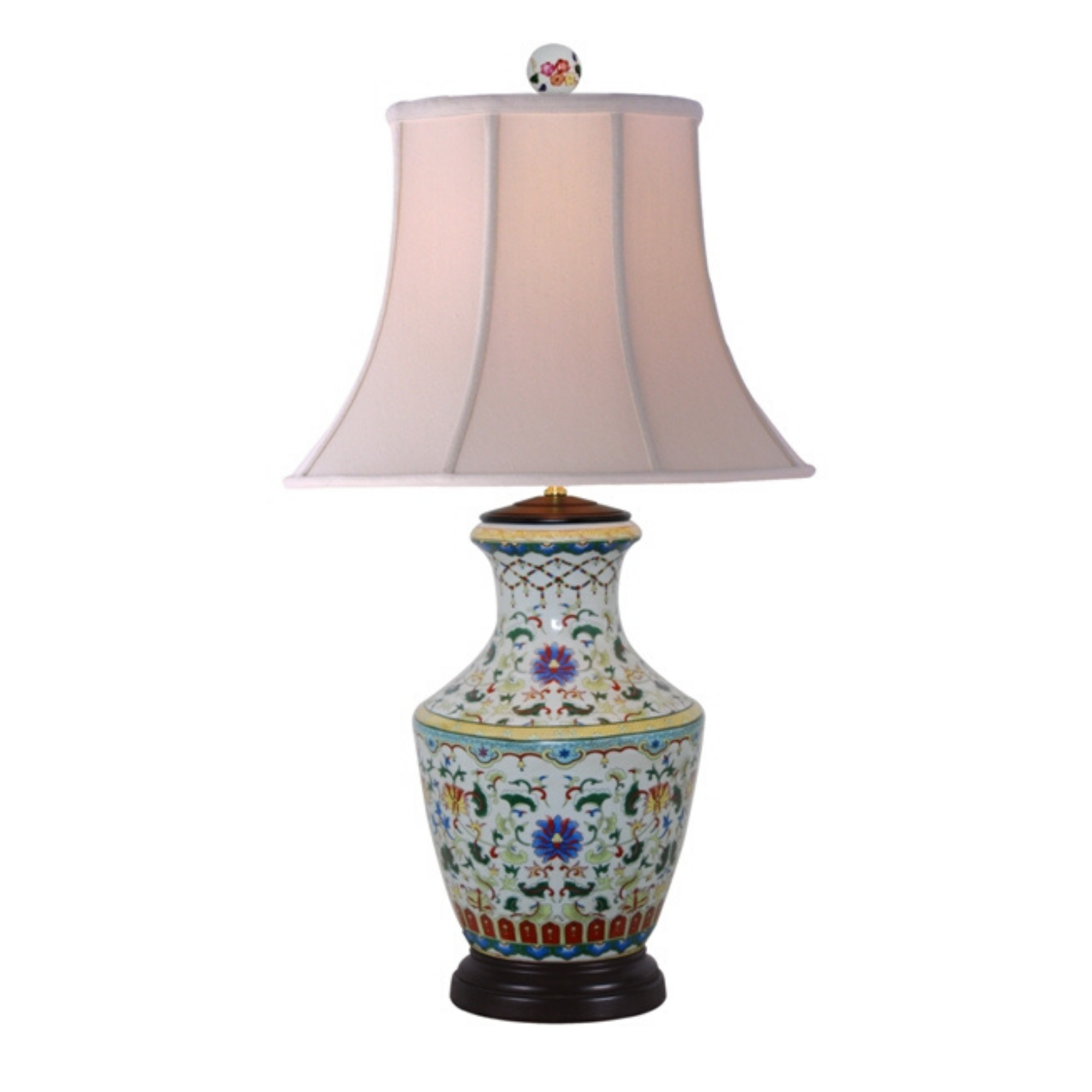 Multicolor Floral Porcelain Lamp