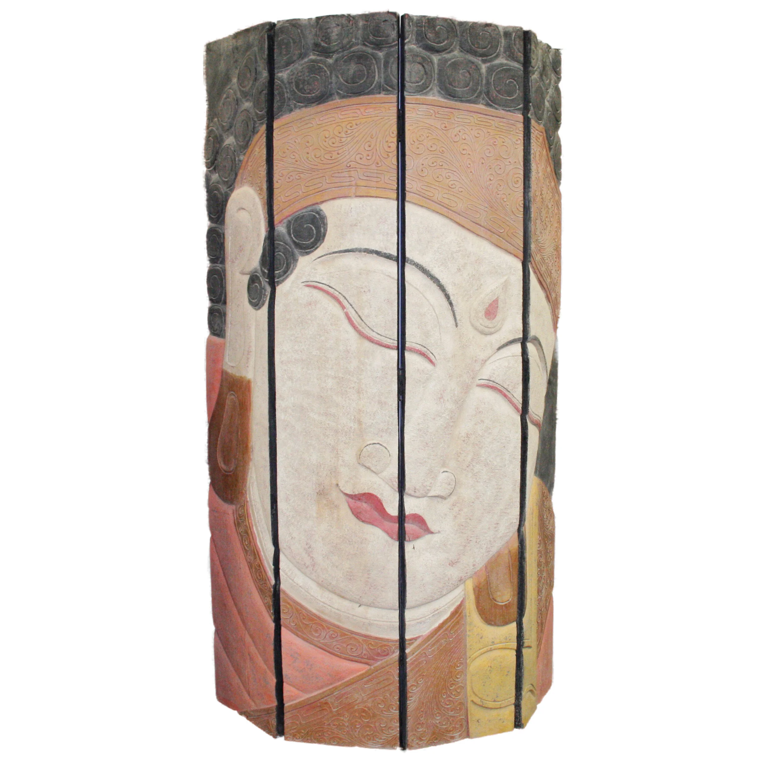 Distressed Buddha Face Panel Room Decor